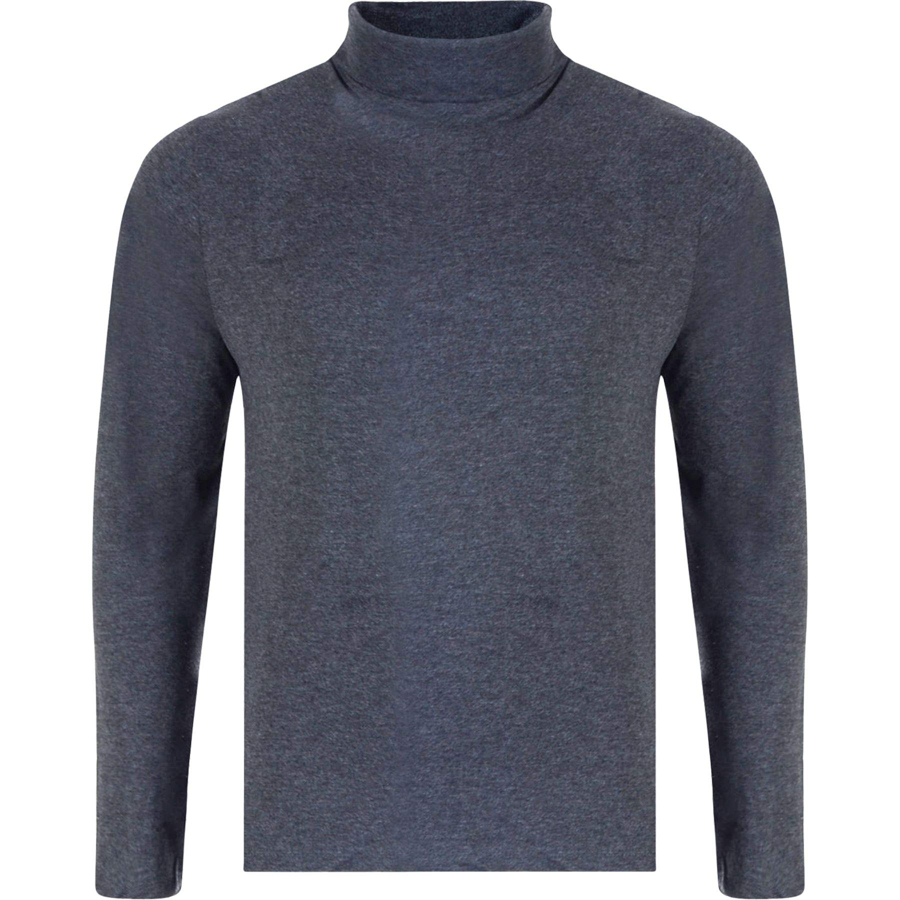 Men's 100% Cotton Turtle Neck Roll Polo Shirt - Thin Funnel Neck Jumper Baselayer for Golf & Casual Wear - Breathable & Comfortable for Everyday Use