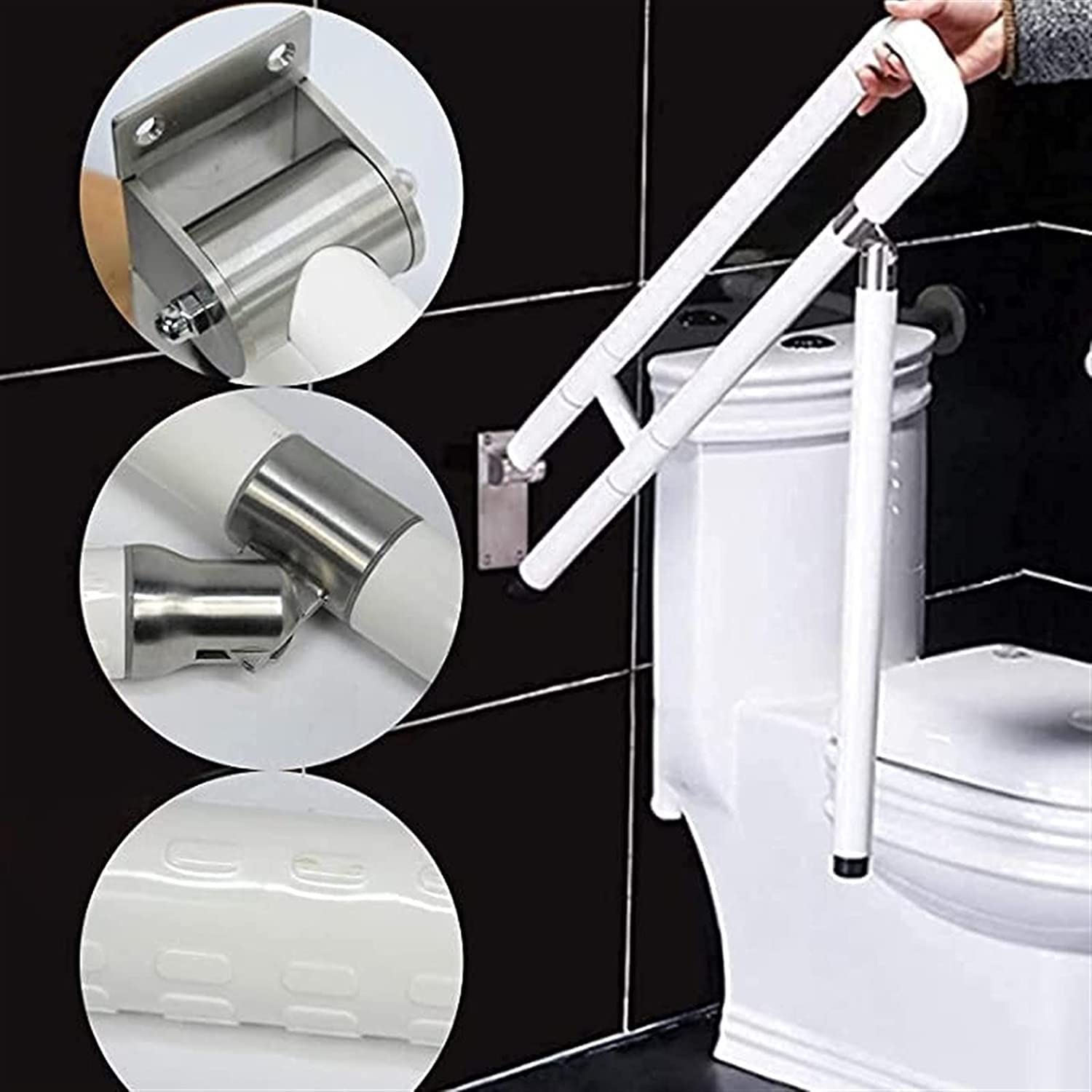 Stainless Steel Bathroom Safety Grab Bar - Non-Slip Shower Handrail & Towel Rack for Elderly & Disabled - ADA Compliant Toilet Support Handle for Bathroom, Shower, and Wet Room Safety