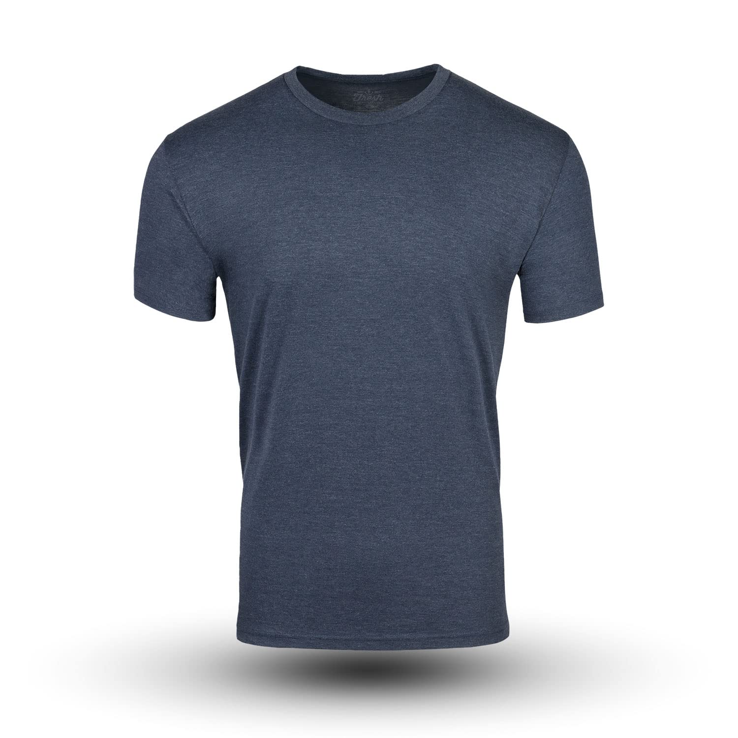 Premium Navy Blue Men's T-Shirt - Soft & Comfortable Cotton Poly Blend Tee - Pre-Shrunk Slim Fit Casual Shirt for Everyday Wear - Perfect for Work, Gym & Weekend Outings
