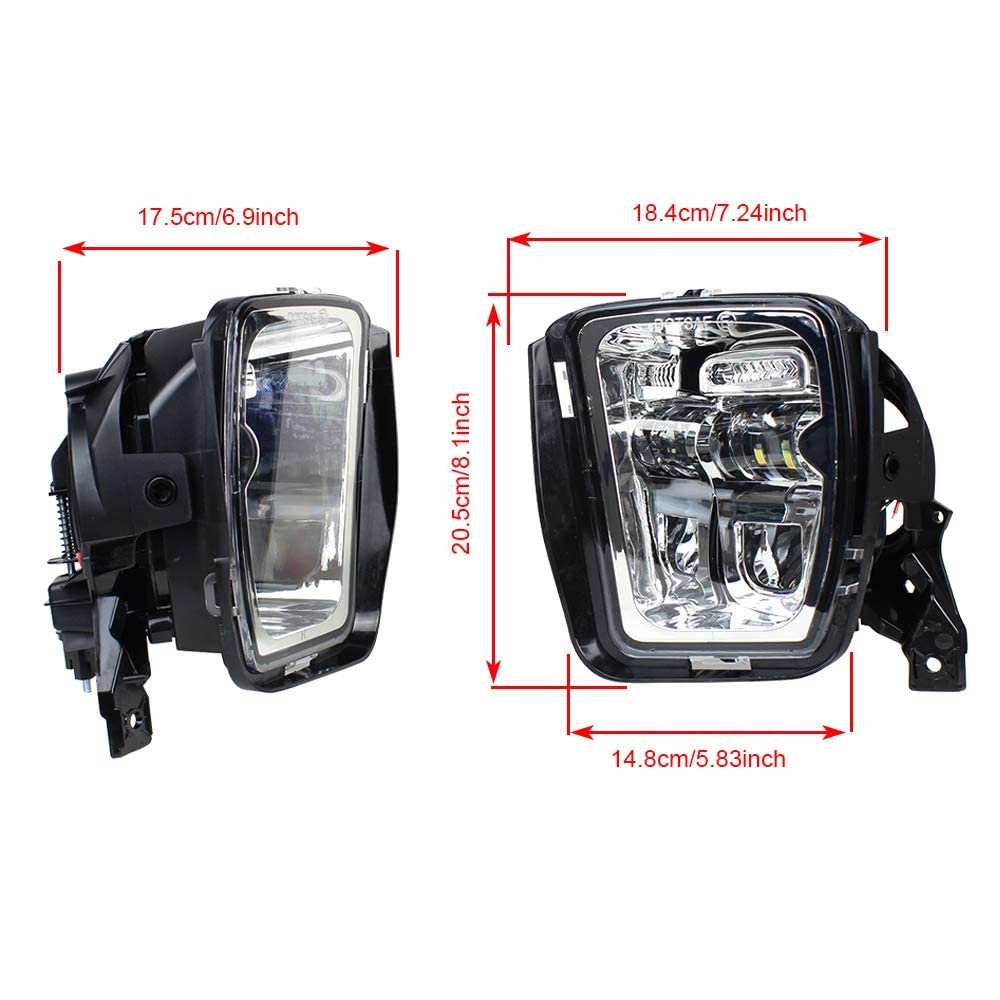 **2013-2018 Dodge Ram 1500 LED Fog Lights – Chrome Bumper Lamps, 2-Pack – High-Performance Driving Accessories for Night & Off-Road Use**