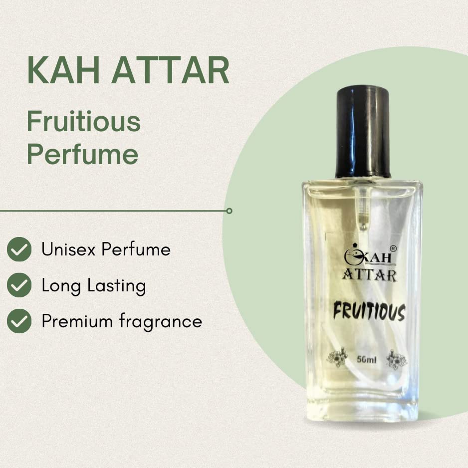 Kah Attar Thrill Fruitious Unisex Eau De Parfume - 50ml (Pack of 2) | Long-Lasting Fragrance for Men & Women | Perfect for Date Night, Office & Special Occasions