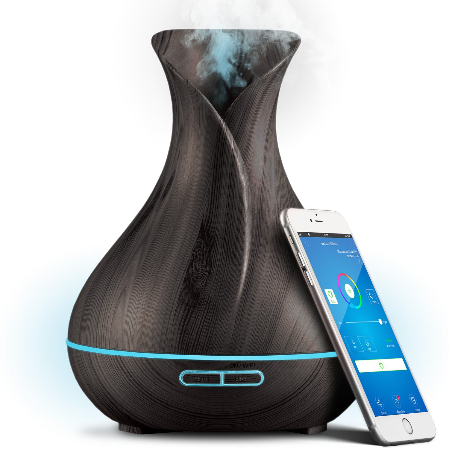 Smart WiFi Wireless Essential Oil Diffuser 400ml - Ultrasonic Aromatherapy Humidifier with Alexa & Google Home Voice Control, App Scheduling, LED & Timer - Perfect for Home, Office, Yoga & Spa Relaxation