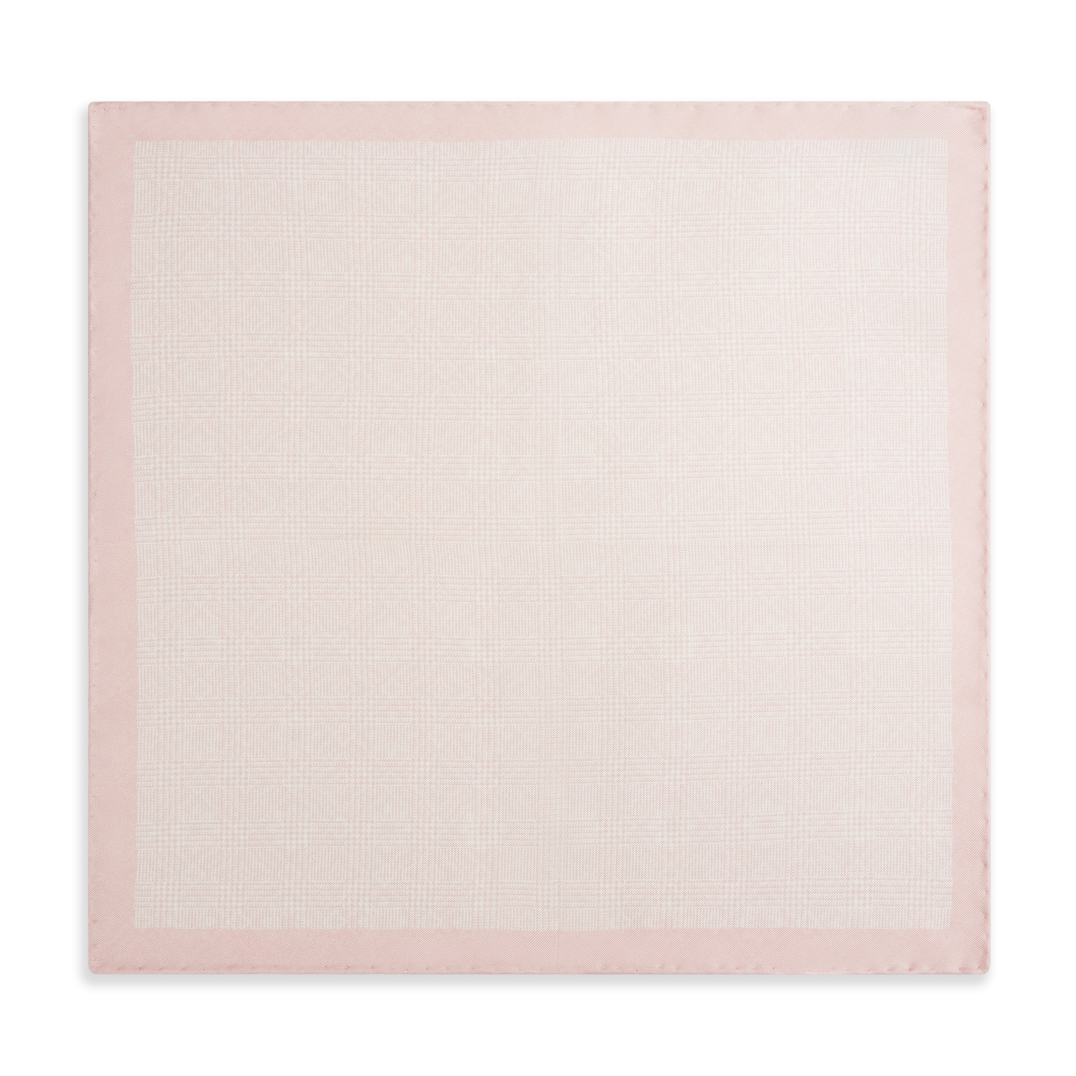 Elegant Pink Prince of Wales Geometric Double Faced Silk Pocket Square for Men | Luxury Wedding & Formal Occasion Accessory