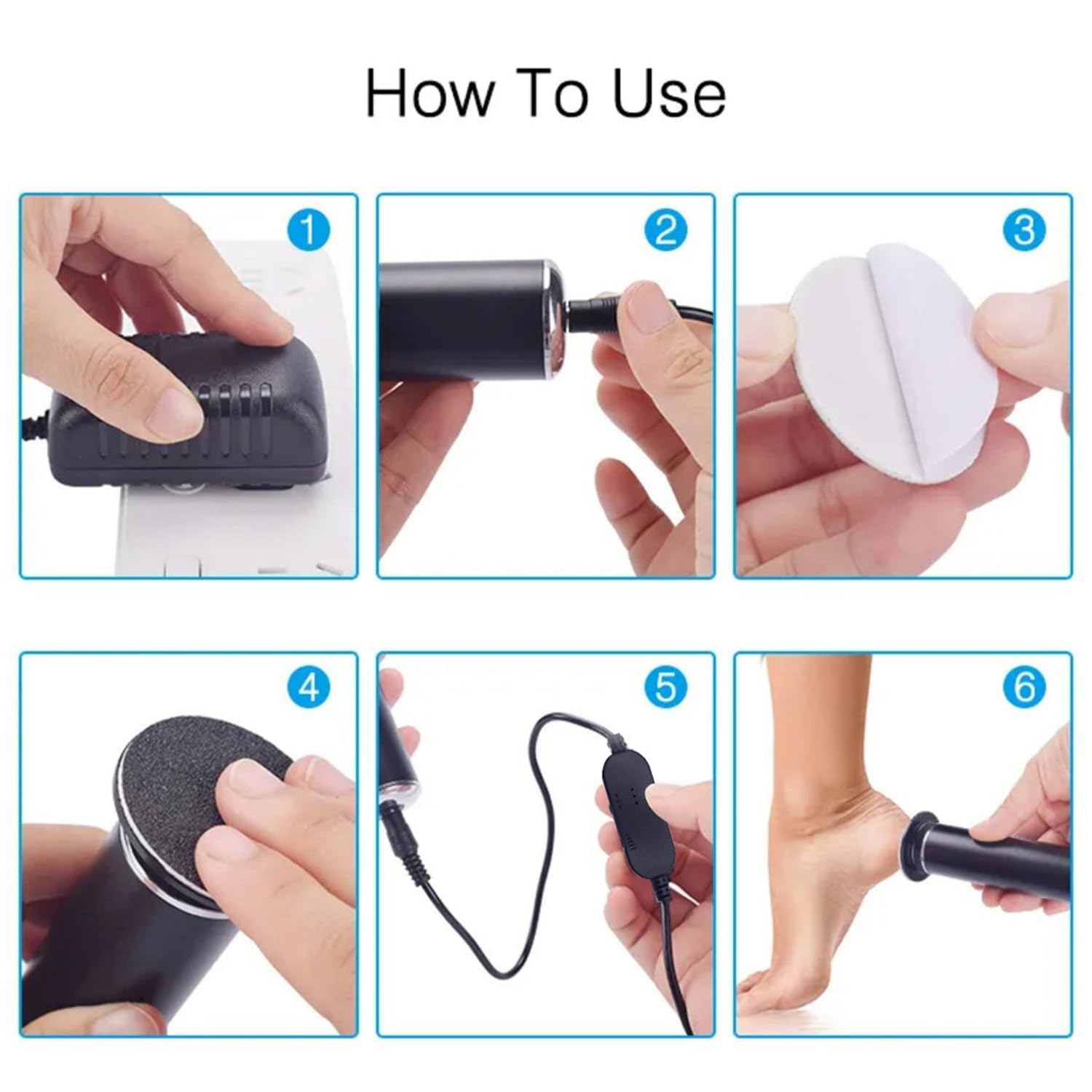 Dermave Electric Foot Callus Remover - Professional Pedicure Tool for Smooth Feet, Rechargeable Foot File with Diamond Abrasive Roller (Golden) | Perfect for Home Pedicure, Dry Cracked Heels & Callus Removal