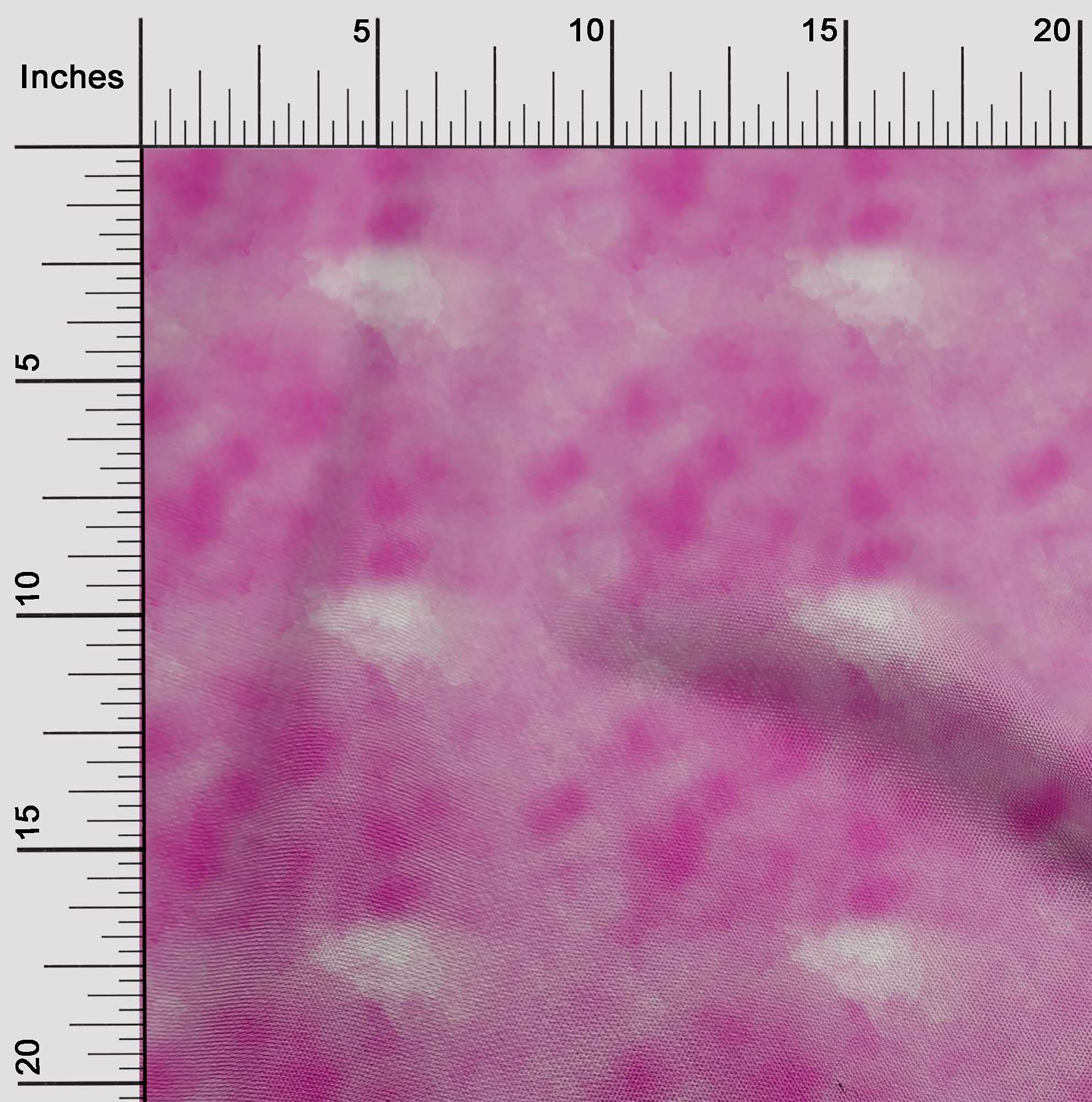 oneOone Georgette Viscose Fuschia Pink Abstract Smoke Print Fabric by The Yard - 42 Inch Wide Dress Material for Evening Gowns, Scarves & Home Decor