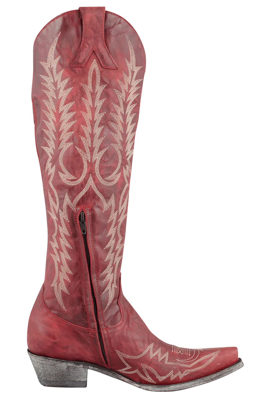 Old Gringo Mayra Women's Western Cowboy Boots - Genuine Goat Leather, Red - Perfect for Country Dancing, Rodeos & Western Fashion