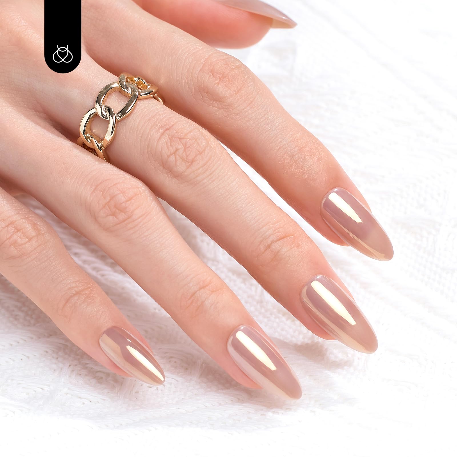 Beetles 30Pcs Medium Almond Press On Nails - 15 Sizes Fake Nails with Quick Dry Strong Glue & Mini Manicure File - Perfect for Summer, Women & Girls - Great for Parties, Weddings, and Everyday Wear