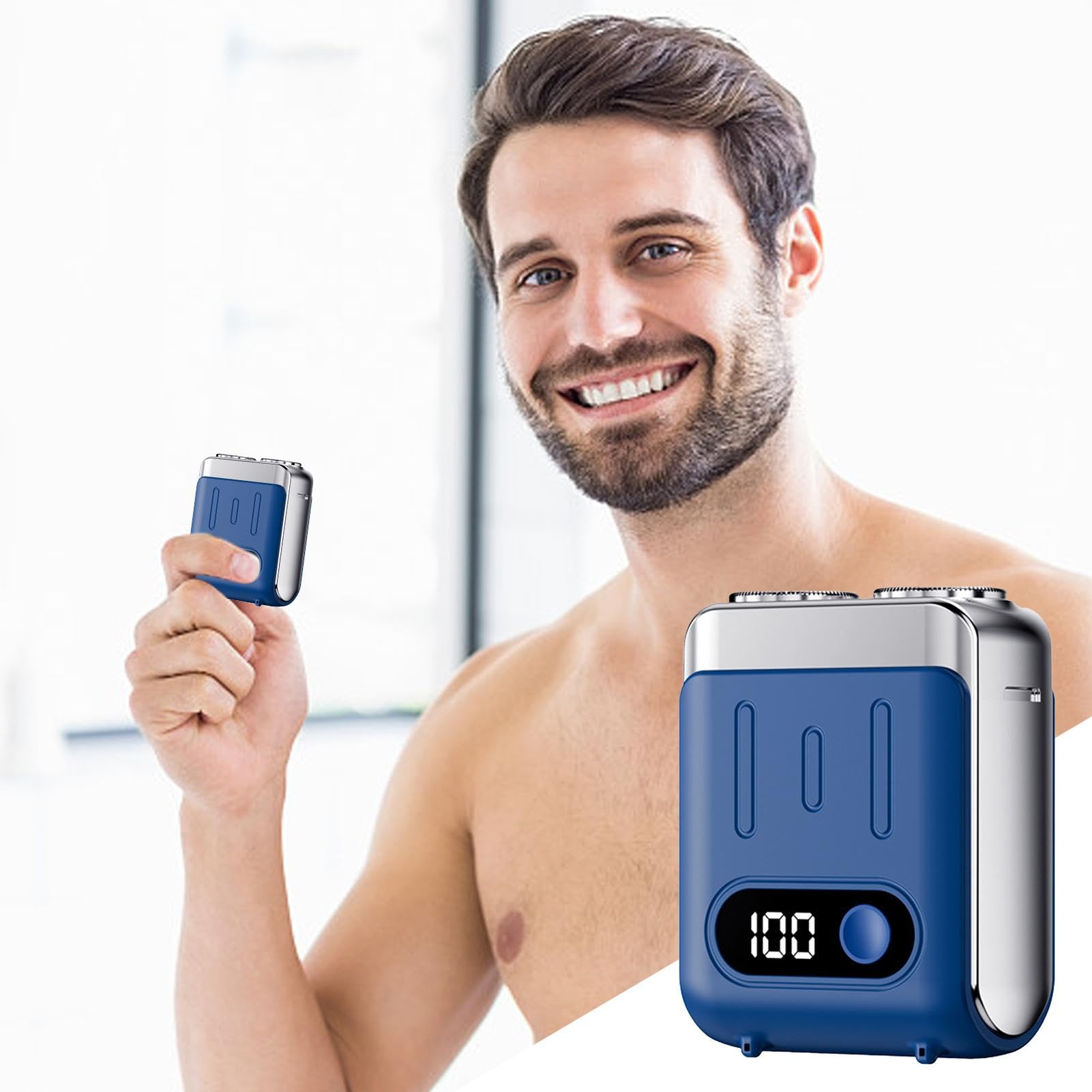 Premium Electric Beard Trimmer for Men - Waterproof Wet/Dry USB Rechargeable Shaver - Portable Travel Mustache Trimmer with Precision Blades - Perfect for Home, Gym & Business Trips