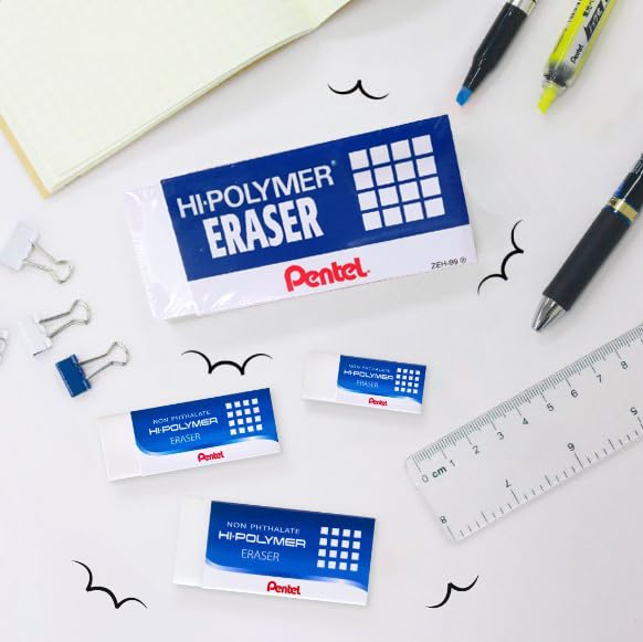 Pentel Hi-Polymer Block Erasers - Pack of 1 - Premium Quality for School, Office & Art - Smudge-Free Paper & Sketch Cleaning