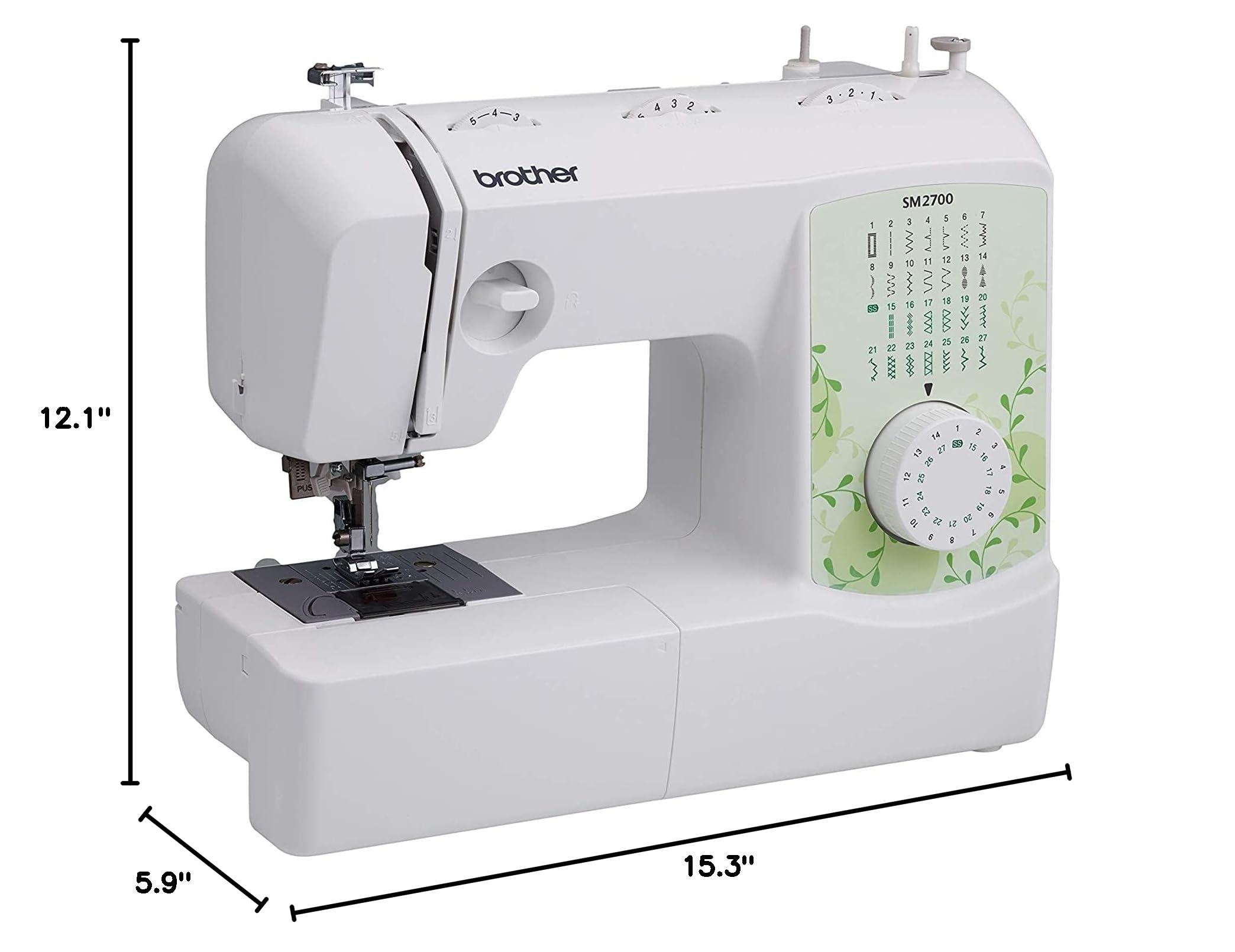 Brother SM2700 27-Stitch Free Arm Sewing Machine with 5300A Hard Case - Portable Sewing Machine for Home Use, Quilting, Dressmaking & Craft Projects - Ideal for Beginners & Professionals