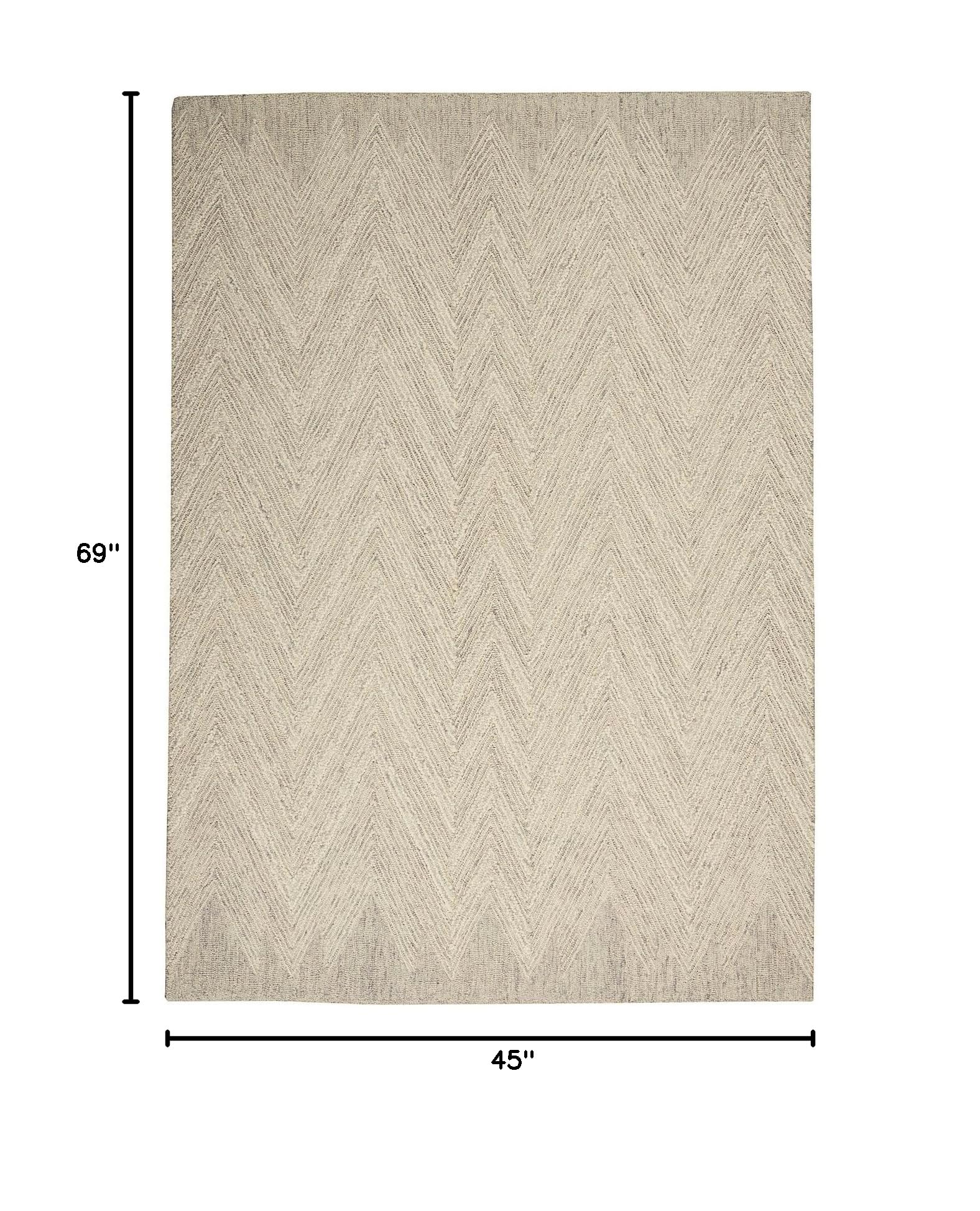 Nourison Linked Bohemian Ivory/Grey 3'9