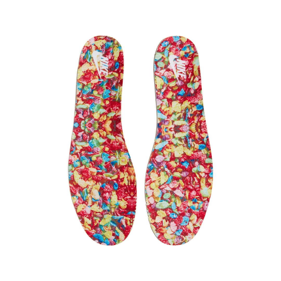 Nike Dunk Low x LeBron James Fruity Pebbles Sneakers - Habanero Red, Laser Blue & White Colorway - Basketball Shoes for Men, Streetwear Fashion & Casual Wear
