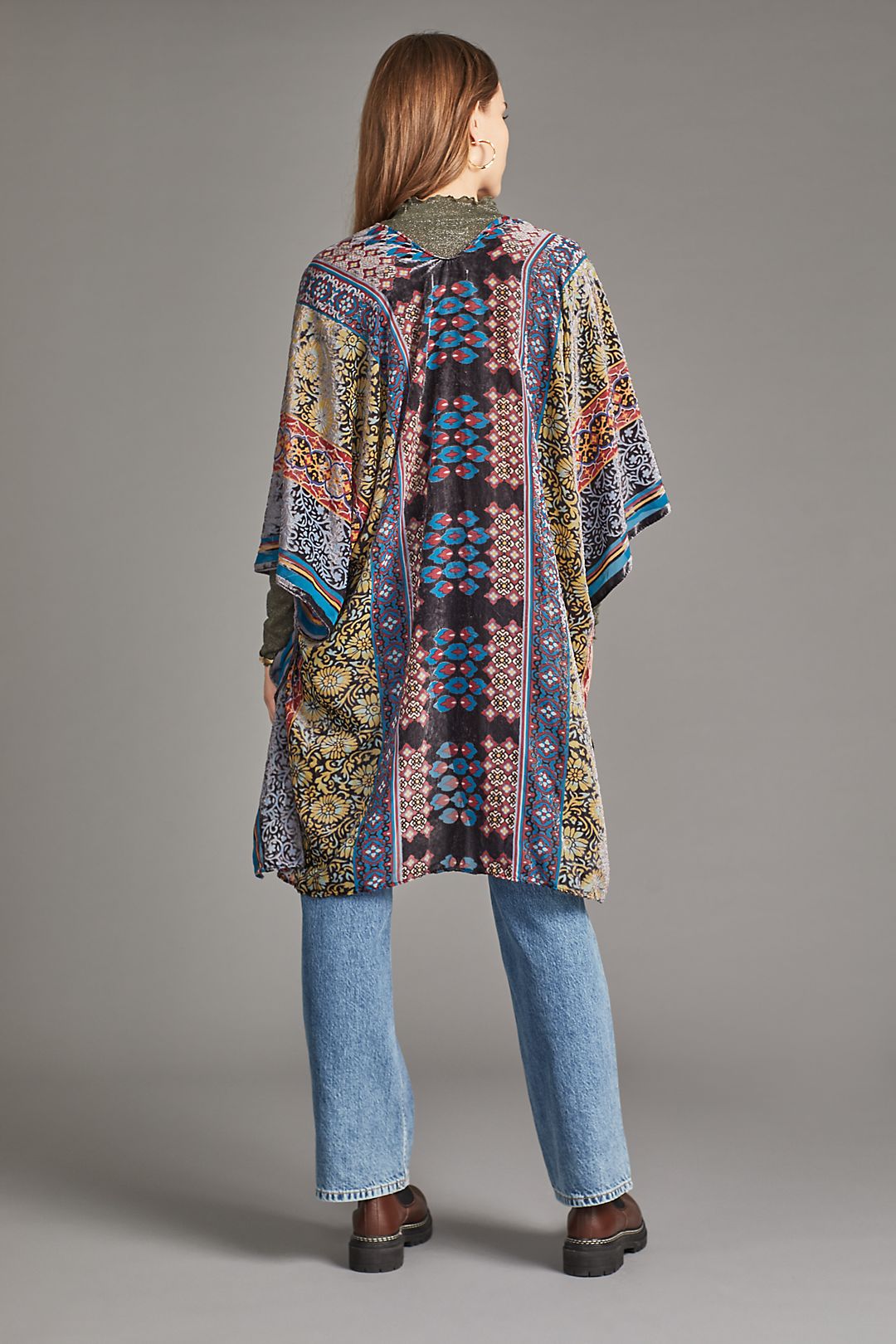 Bohemian Velvet Kimono Robe for Women - Soft & Luxurious Loungewear for Spa, Yoga, and Relaxation at Home