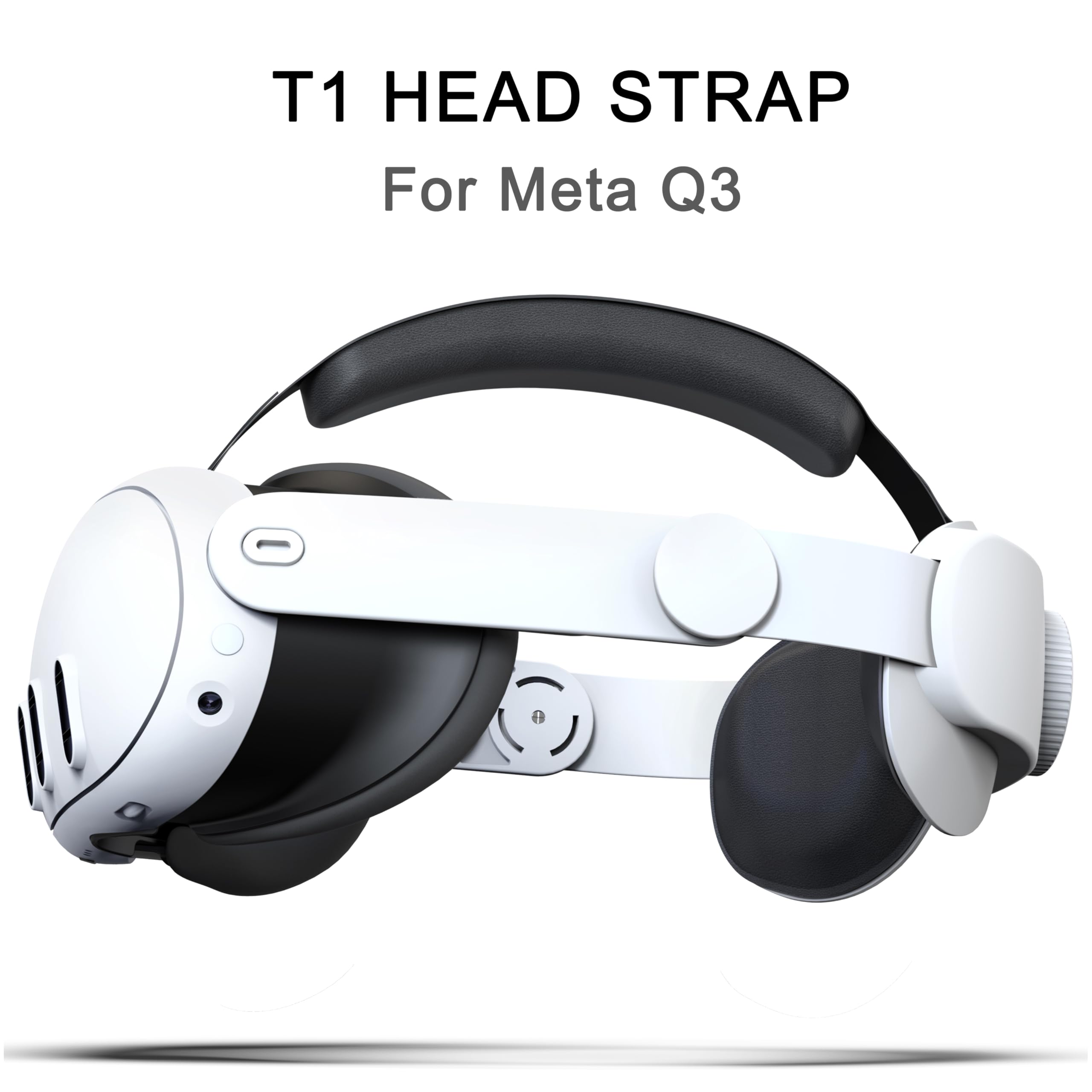 Meta Quest 3 Head Strap - Adjustable Comfortable Replacement Strap for VR Headset Accessories, Reduces Face & Head Pressure (White) - Perfect for Long Gaming Sessions & Virtual Reality Experiences