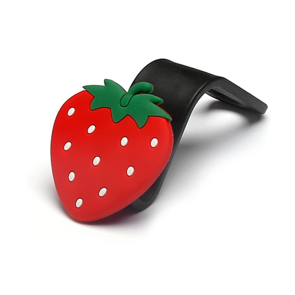 BESPORTBLE 6pcs Strawberry Car Hooks - Cute Headrest Hangers for Car Seat & Truck Organization - Perfect for Road Trips & Travel