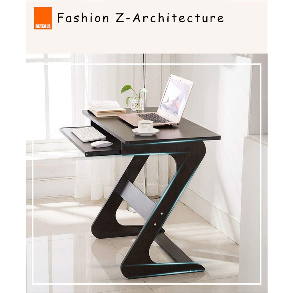 Compact Z-Shaped Folding Laptop Desk - Space-Saving White MDF Writing Table for Small Spaces | Portable Study Desk for Dorm, Bedroom, Sofa & Overbed Use | Perfect for Remote Work, Online Classes & Home Office Setup