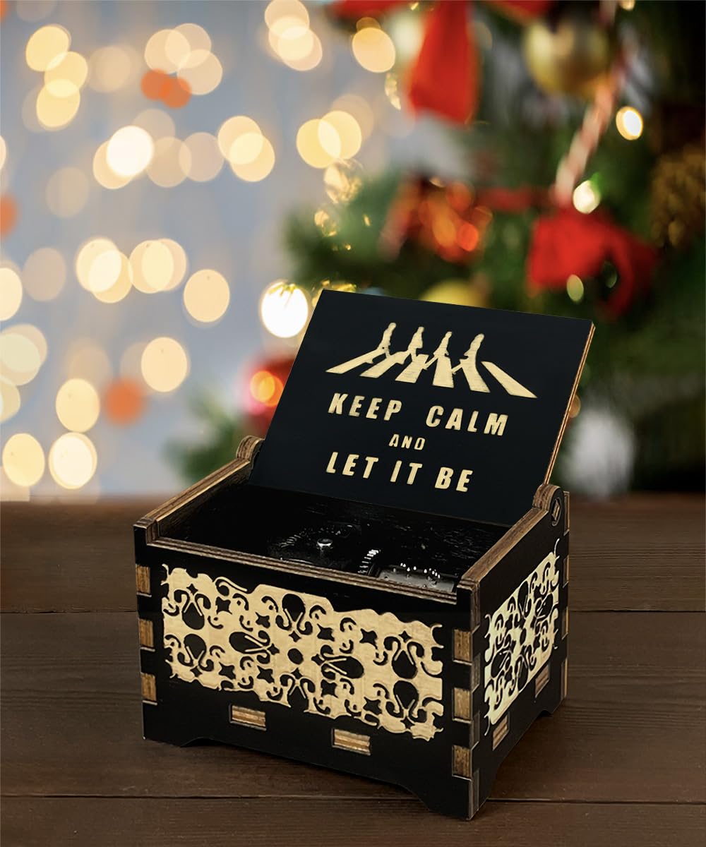 Sooharic 18-Note Antique Carved Wooden Music Box - Let It Be Musical Gift for Christmas, Birthday & Wedding | Handcrafted Music Mechanism, Home Decor & Collectible