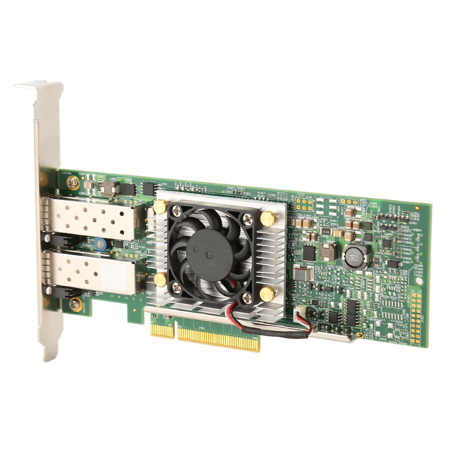10GB Dual Port SFP PCIe X8 Ethernet Converged Network Adapter with Cooling Fan - High Speed Multifunction Server Network Card for Data Centers, Cloud Computing & Enterprise Networks