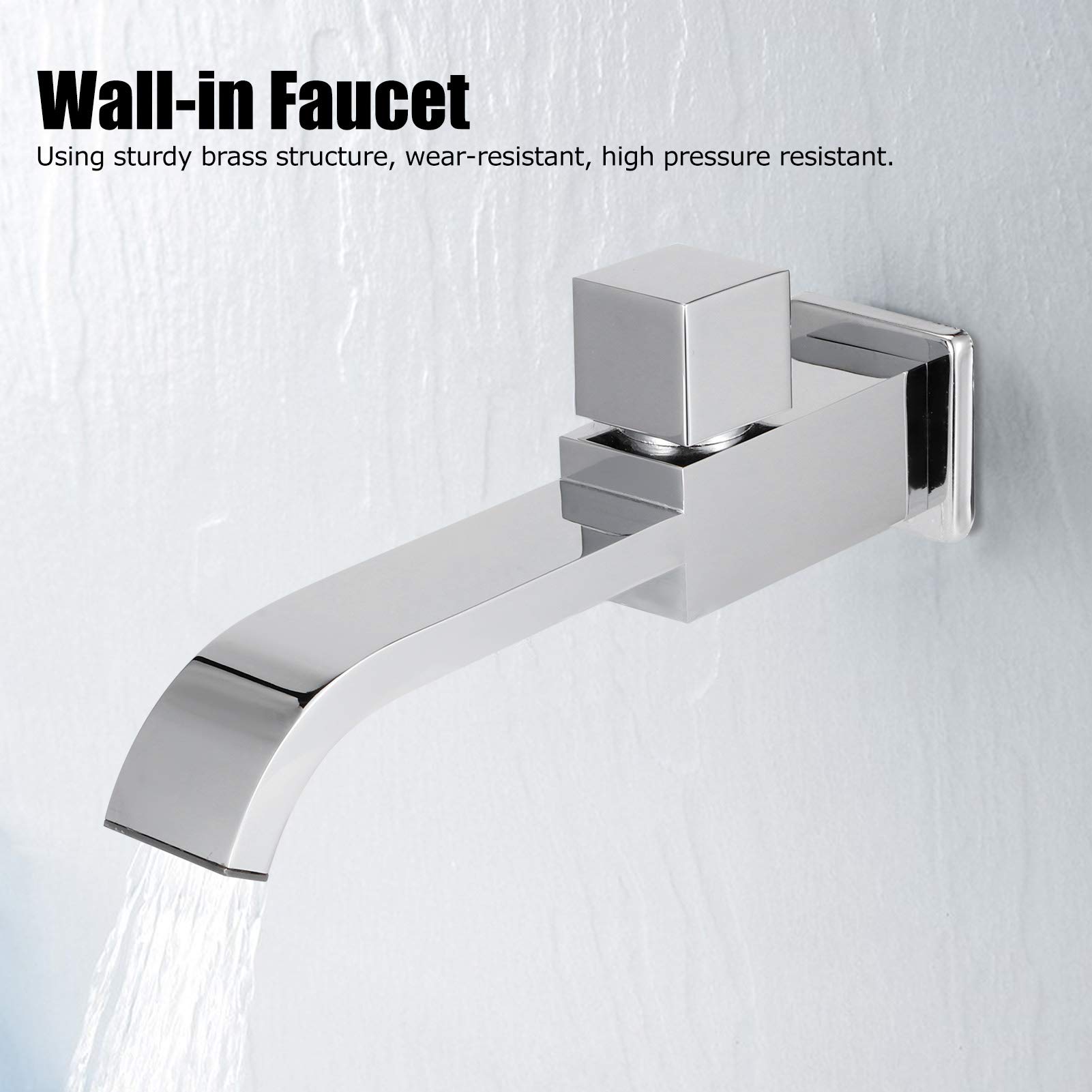 01 Single Cold Water Waterfall Spout Wash Basin Faucet - Brass Chrome Finish for Bathroom Sink - Perfect for Modern Vanity, Guest Bathroom & Powder Room Decor