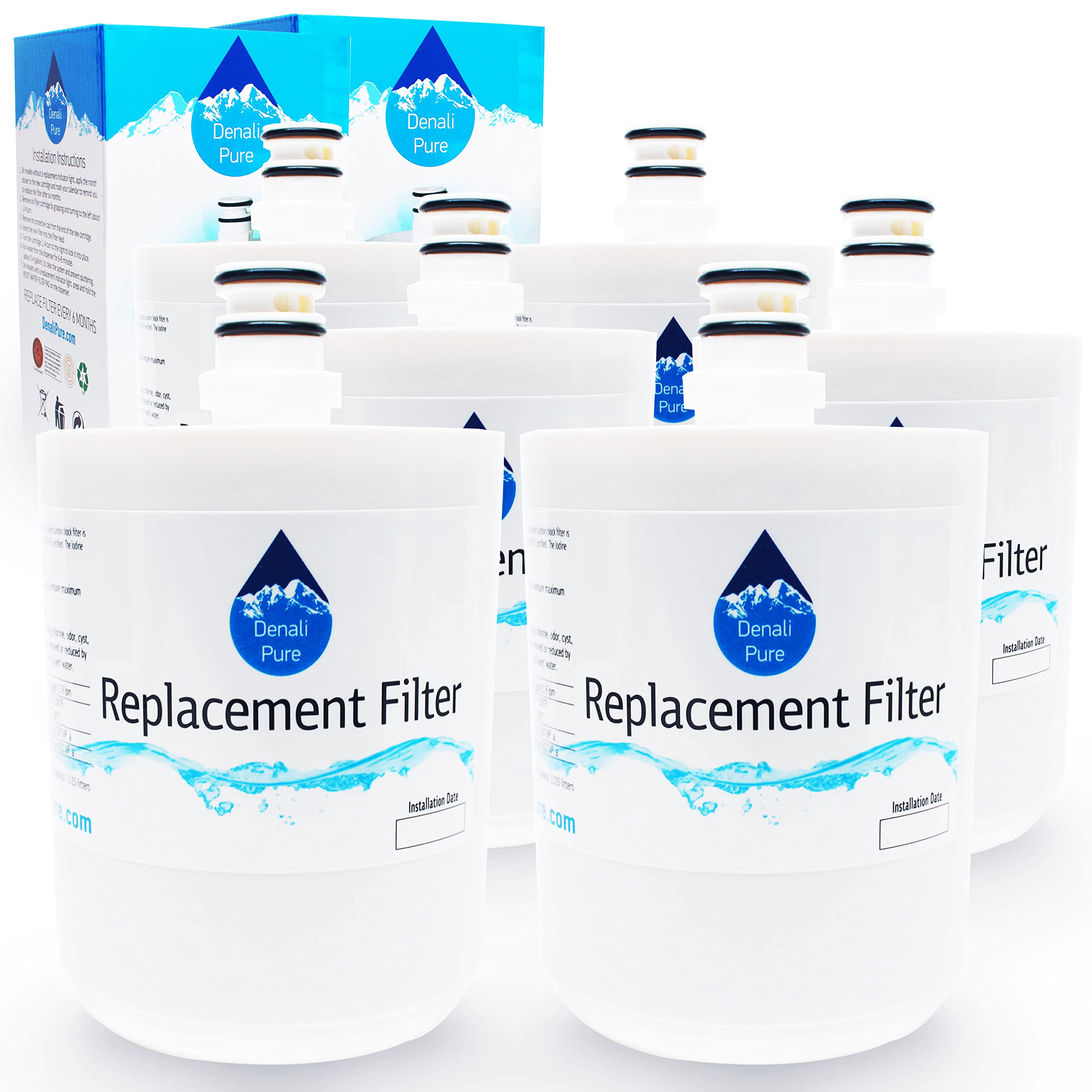 6-Pack LG LSC27914ST Refrigerator Water Filter Replacement - Compatible with LG 5231JA2002A & LT500P Fridge Water Filter Cartridges | Pure Drinking Water for Home, Office & RV Use