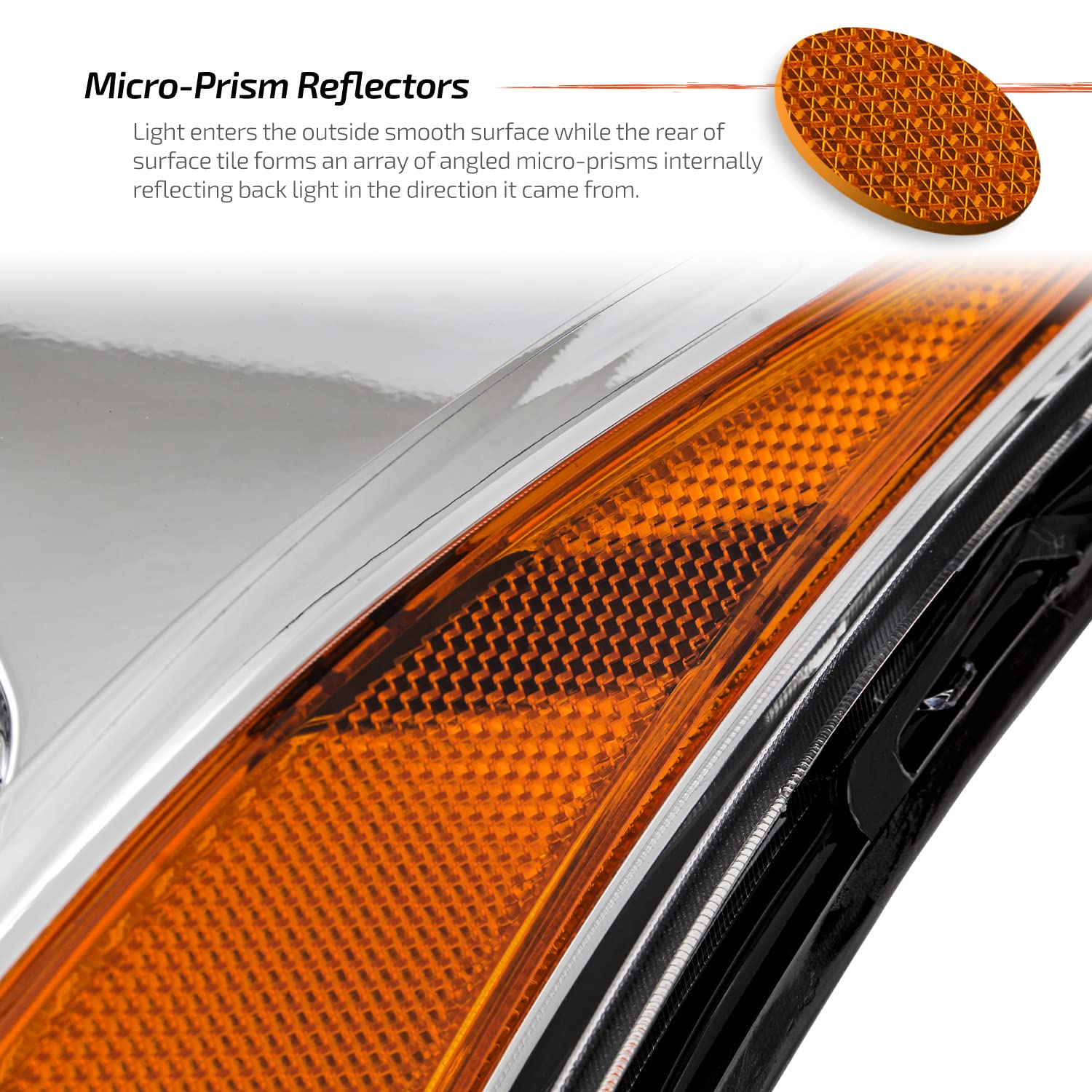 AKKON Replacement Headlights for 2008-2011 Ford Focus - OE Factory Style Chrome Headlight Assembly Pair - Perfect for Night Driving & Car Restoration Projects