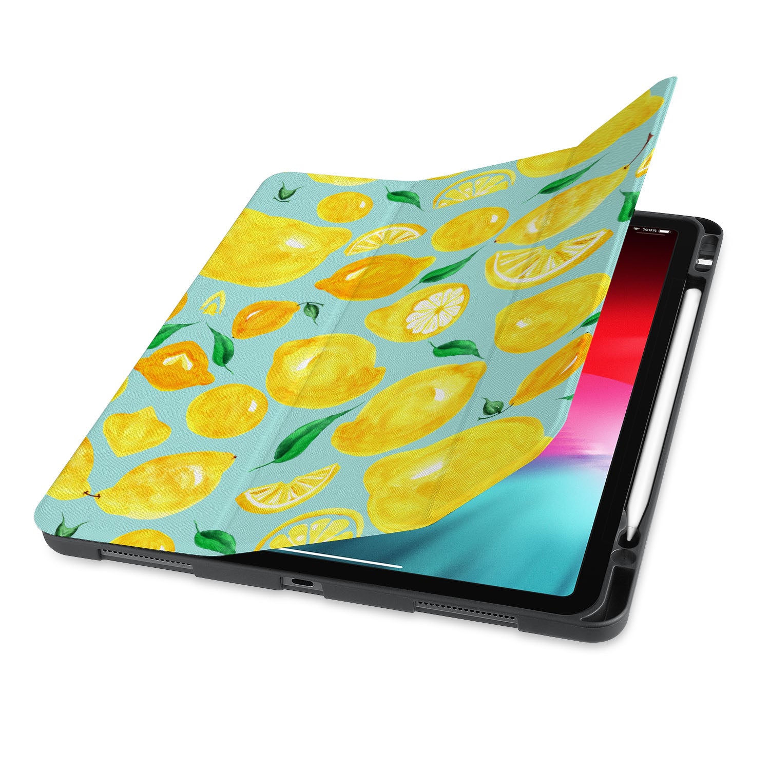 Premium iPad Trifold Case with Fruit Design - Slim Protective Cover for iPad Air/Pro, Auto Sleep/Wake Feature - Perfect for Work, School & Travel Accessories