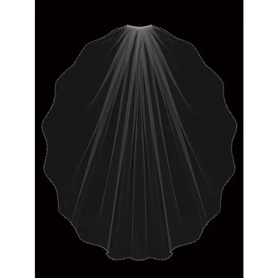 V2091SF Beaded Edge Wedding Veil – Elegant Bridal Accessory for Ceremony & Reception | Perfect for Vintage & Boho Wedding Themes