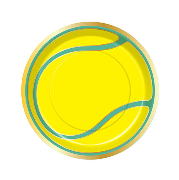 Premium Tennis Ball Die-Cut Dinner Plates - Set of 8 - Fun Sports-Themed Party Supplies for Tennis Birthday, Game Day & Sports Banquet Decorations
