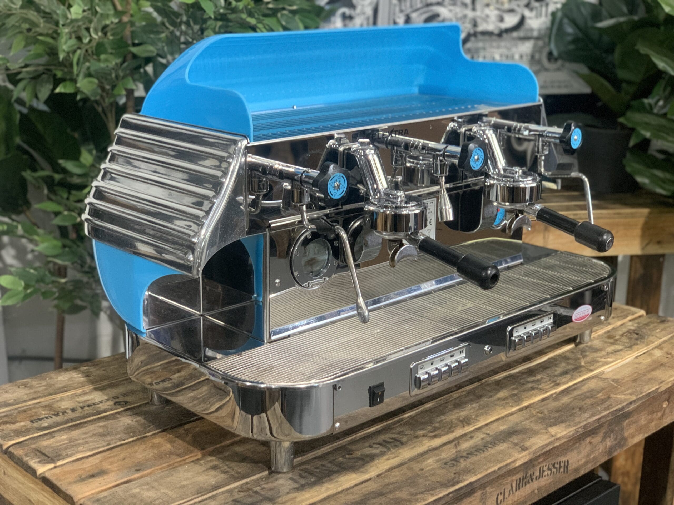 Elektra Barlume 2 Group Blue Espresso Machine - Professional Coffee Maker for Home & Cafe Use