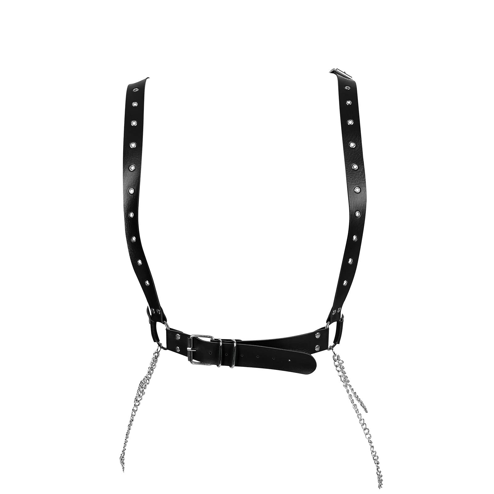 Women's Punk Leather Harness Top - Gothic Bra Corset for Halloween, Rave & Dance Costume | Edgy Fashion Accessory for Parties & Nightlife