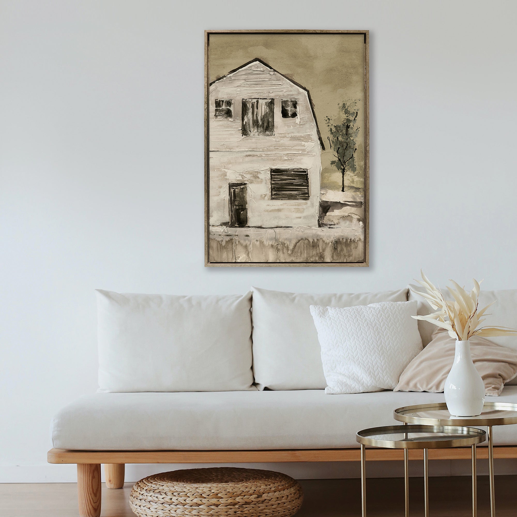 Brown Barn III Wall Art - Rustic Farmhouse Decor for Living Room, Bedroom & Office - Perfect for Country Style Home Decoration