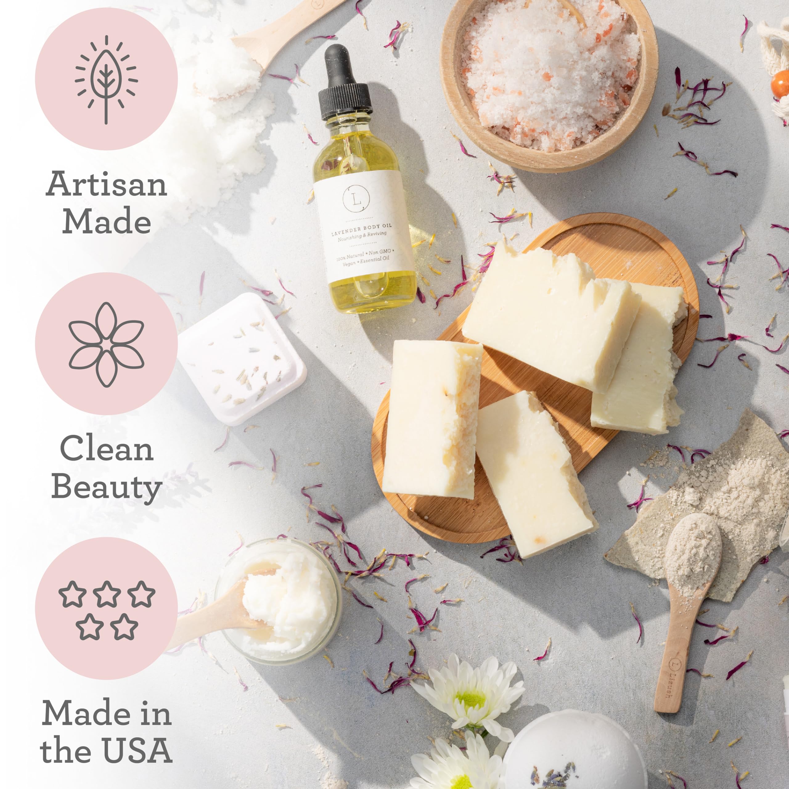 Luxury Lavender Spa Gift Set for Women - 15 Piece Body Care Kit with Handmade Soaps, Bath Bombs & Lotions - Perfect Birthday Gift for Mom, Wife & Her - Relaxing Self Care & Home Spa Experience - Made in USA