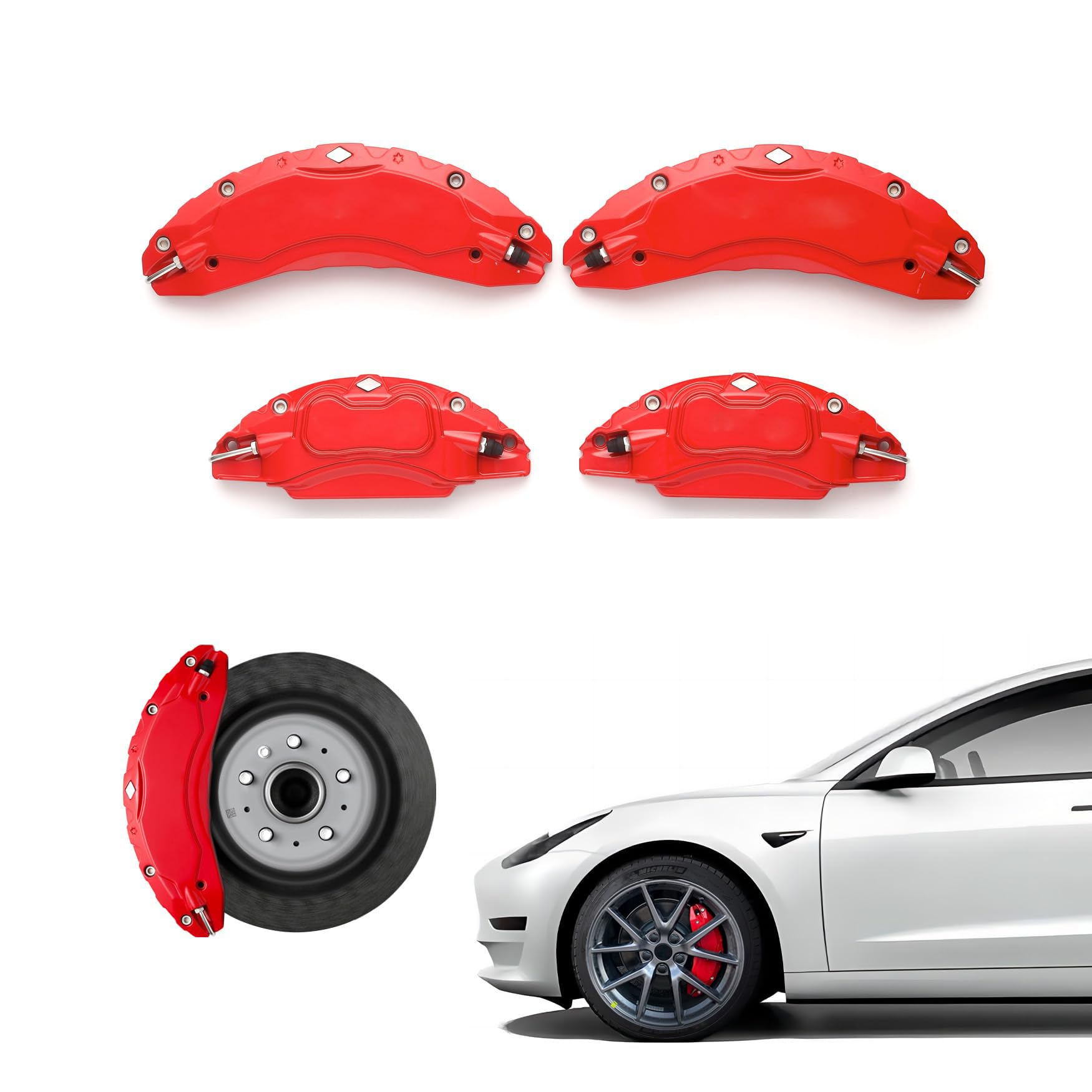 High-Performance Brake Caliper Covers Set of 4 for Tesla Model 3 (2017-2023) - 18