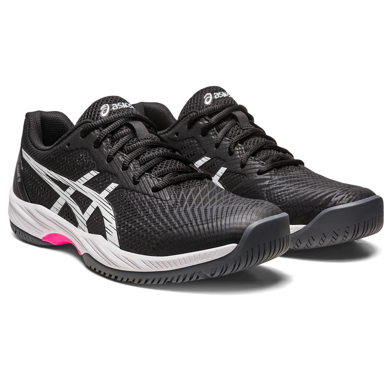 ASICS Gel-Game 9 Men's Tennis Shoes - Black/Pink | High-Performance Court Shoes for Competitive Play & Training | Perfect for Hard Courts & Indoor Tennis Matches
