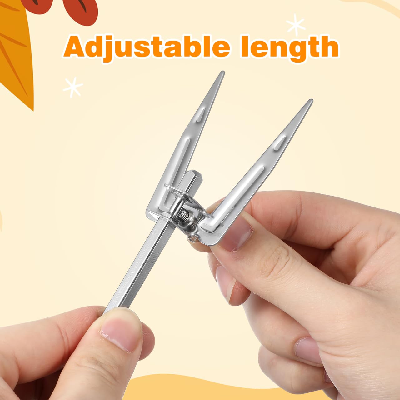 Premium Stainless Steel Roast Chicken Fork - Universal Grill Fork for Air Fryer, BBQ, Meat Skewers & Kabobs - Heavy Duty Kitchen Tool for Grilling, Roasting & Air Frying - Perfect for Outdoor Cooking, Camping & Backyard BBQs