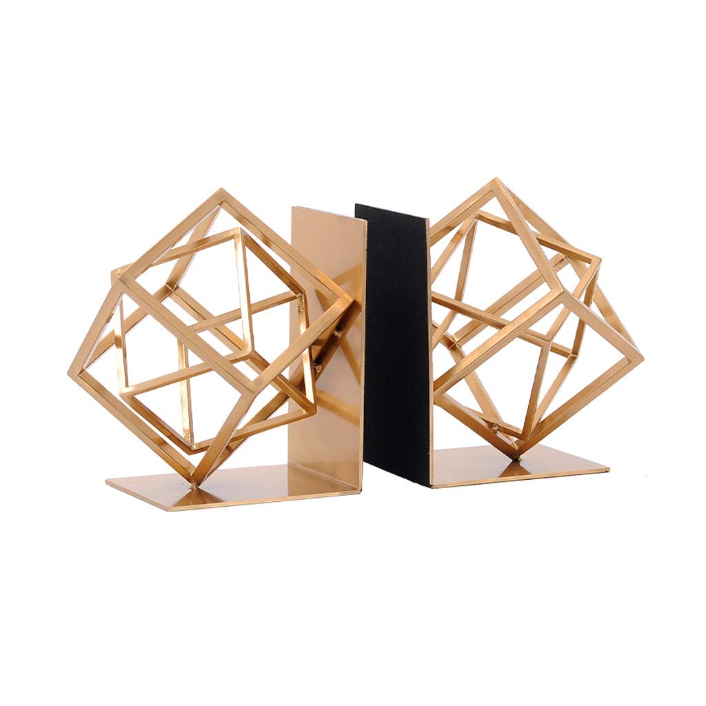 Nordic Marble & Metal Bookends - Decorative Book Stoppers for Home Office, Study, and Bookshelf Organization (Color: E) | Stylish Book File Holder for Modern Room Decor