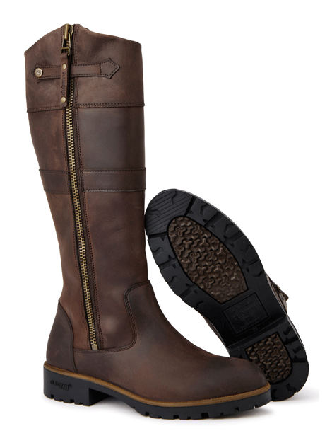 Dubarry Roundstone Leather Country Boots for Women - Waterproof & Comfortable Riding Boots for Horseback Riding, Outdoor Hiking & Countryside Walking