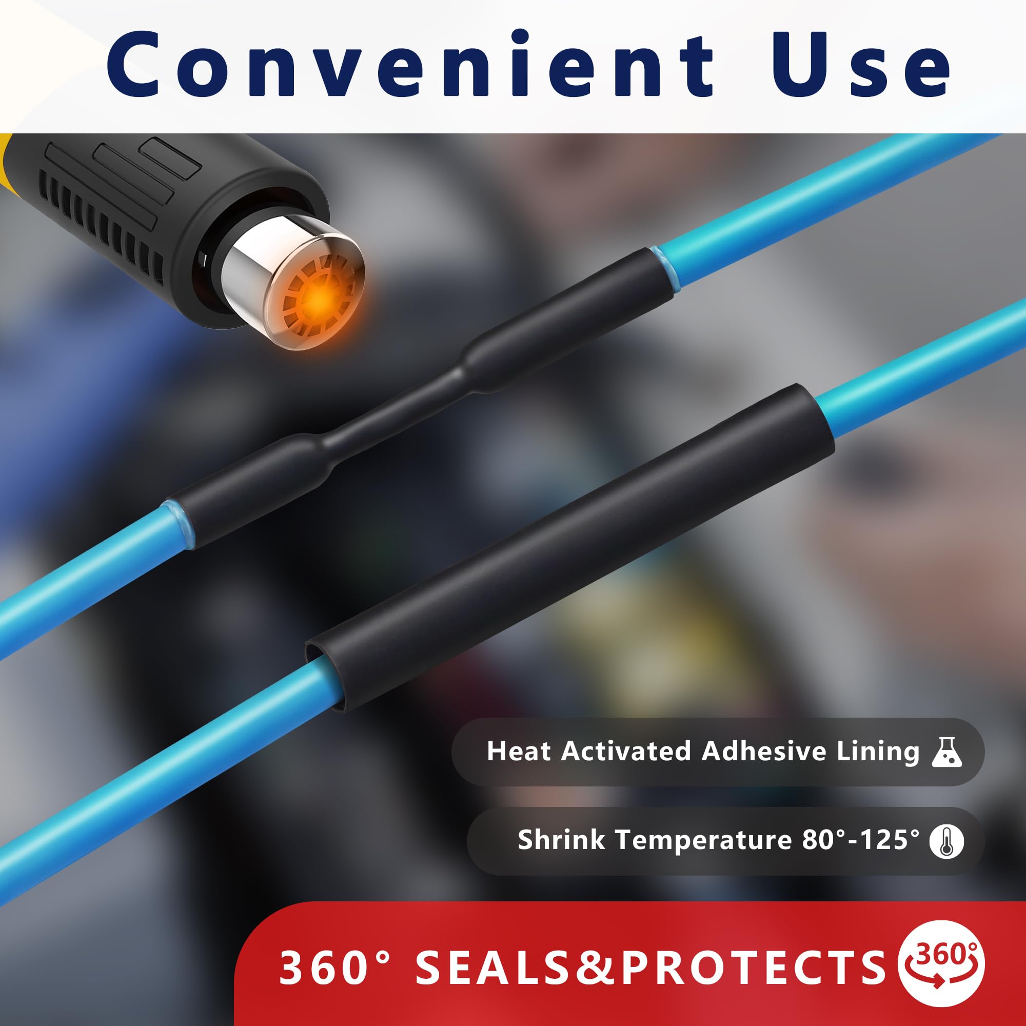 1/4 Inch Heat Shrink Tubing - 16.4 Ft 3:1 Dual Wall Adhesive Lined Waterproof Marine & Electrical Shrink Wrap for Wire Insulation | Industrial, Automotive, Marine & DIY Electrical Projects