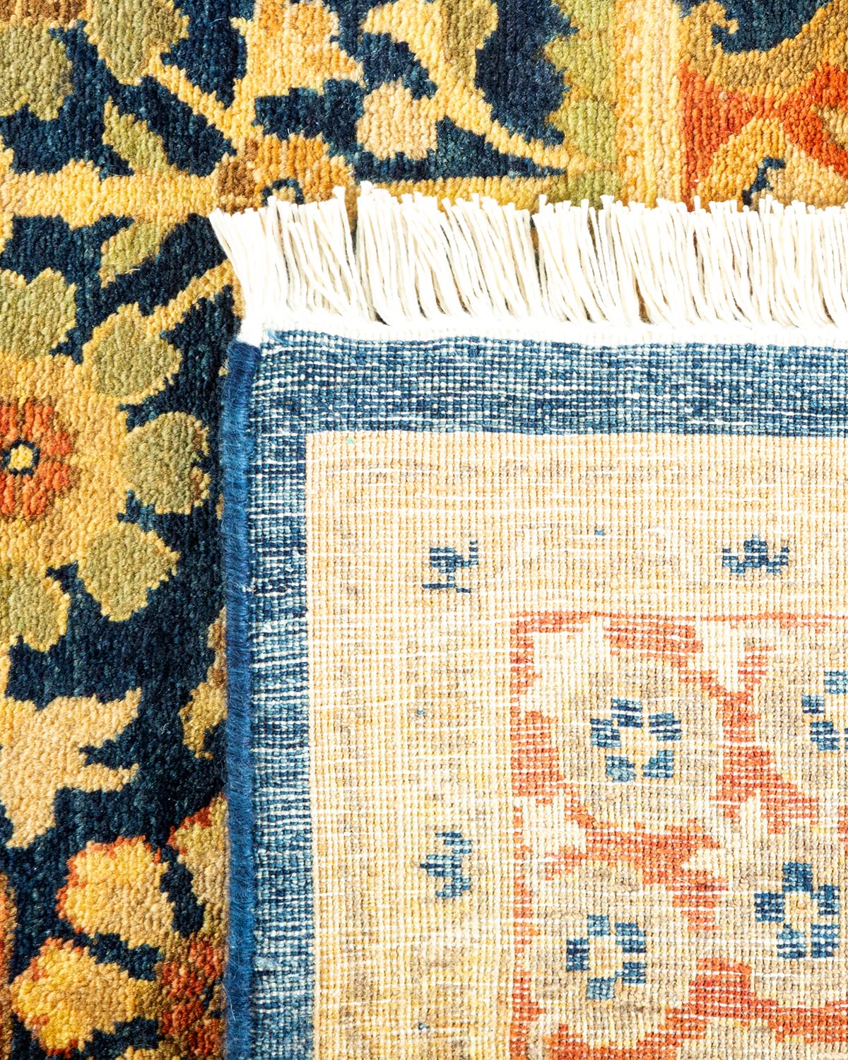 Handmade Blue Oriental Wool Area Rug 6x9 - Solo Rugs One of a Kind Hand Knotted Traditional Mogul Design for Living Room, Bedroom & Home Decor