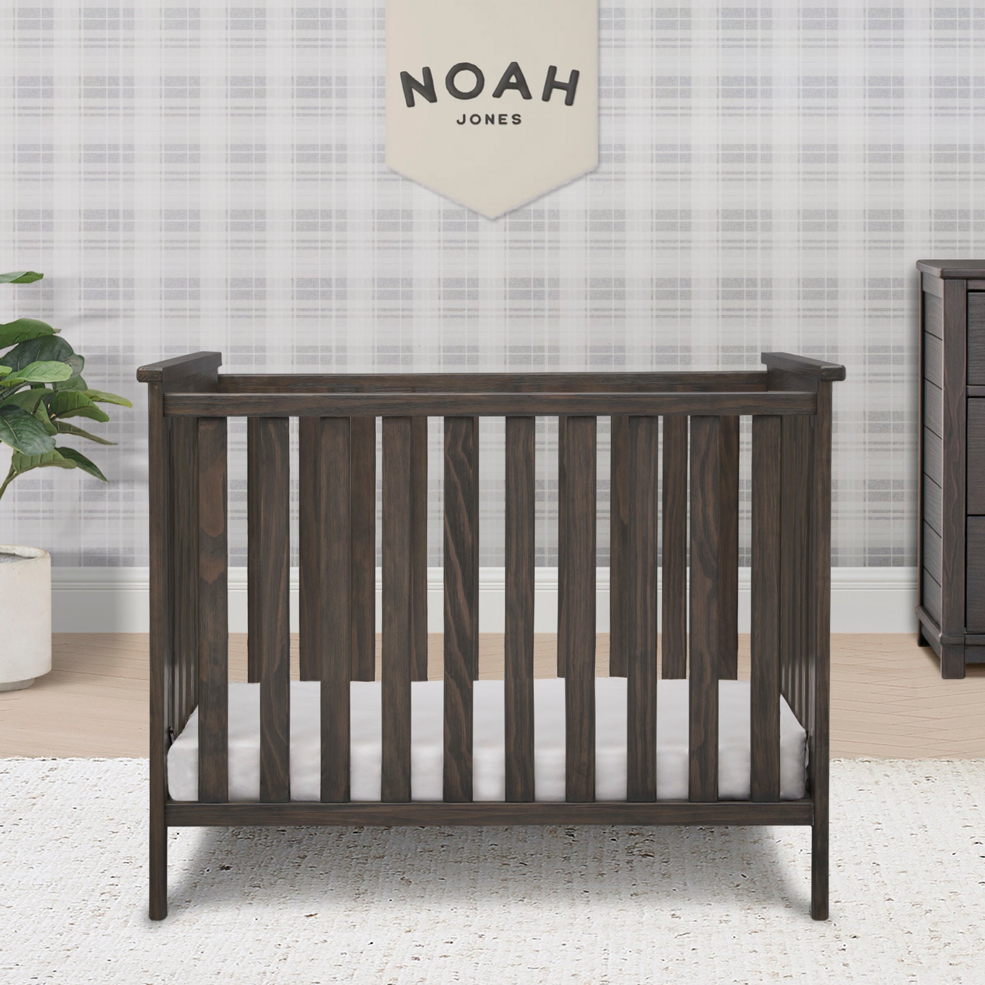 Monterey Mini Crib with Mattress - Compact Baby Bed for Small Spaces | Perfect for Nursery, Bedroom & Travel