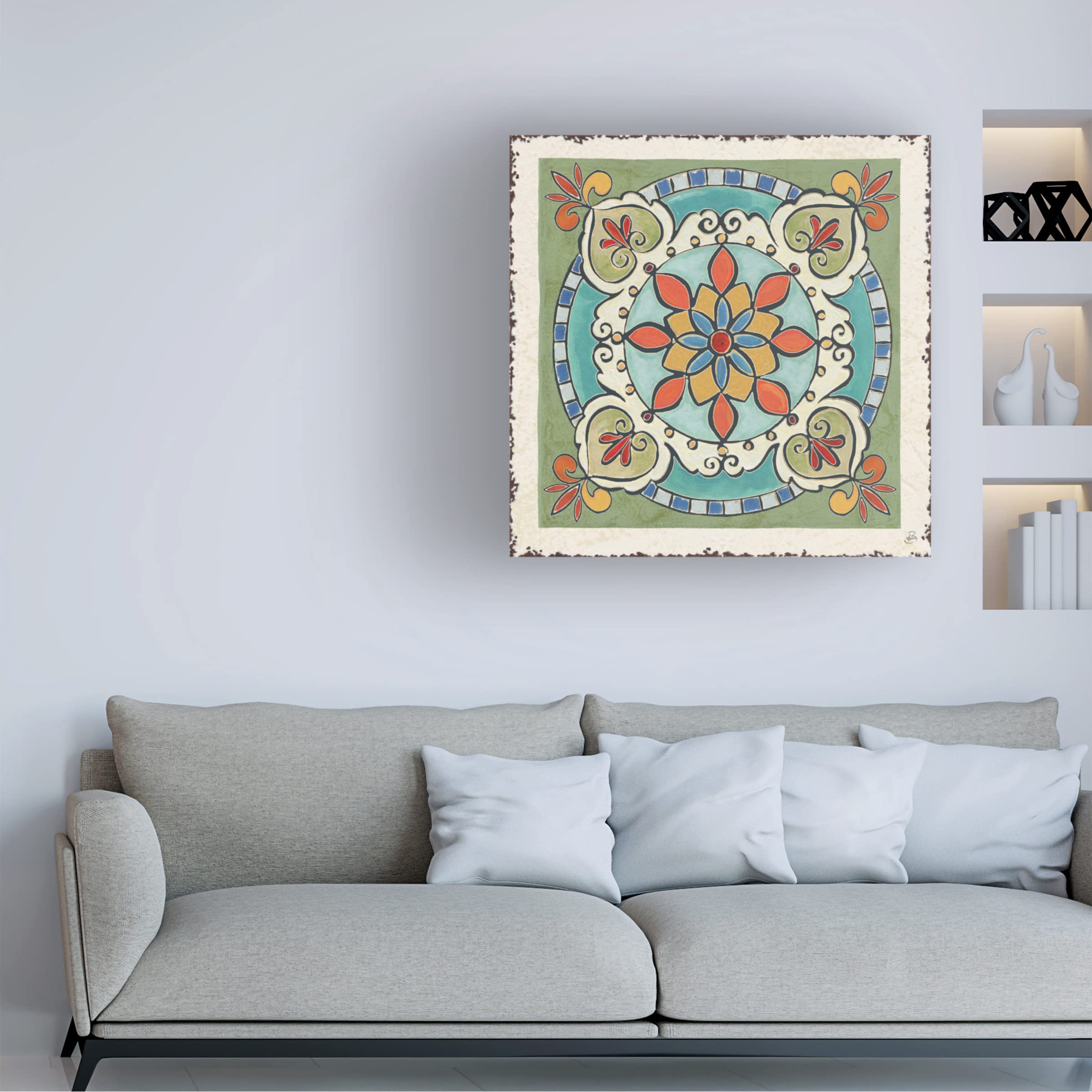 Trademark Fine Art 'Summer Garden II Silver' Canvas Wall Art by Kathrine Lovell - Floral Home Decor for Living Room, Bedroom & Office