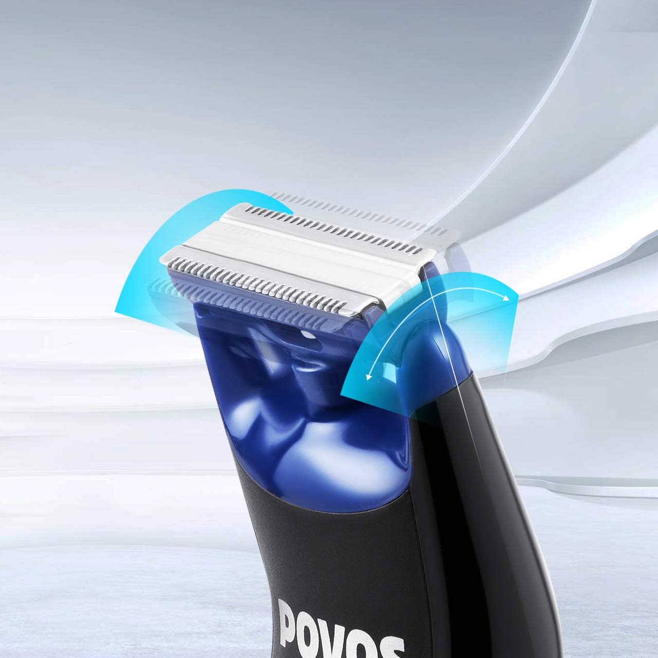 POVOS One-Blade Beard Trimmer for Men - Waterproof Electric Shaver for Face & Body Hair Removal - Precision Stubble Grooming Kit - Perfect for Travel, Gym & Daily Grooming Routine