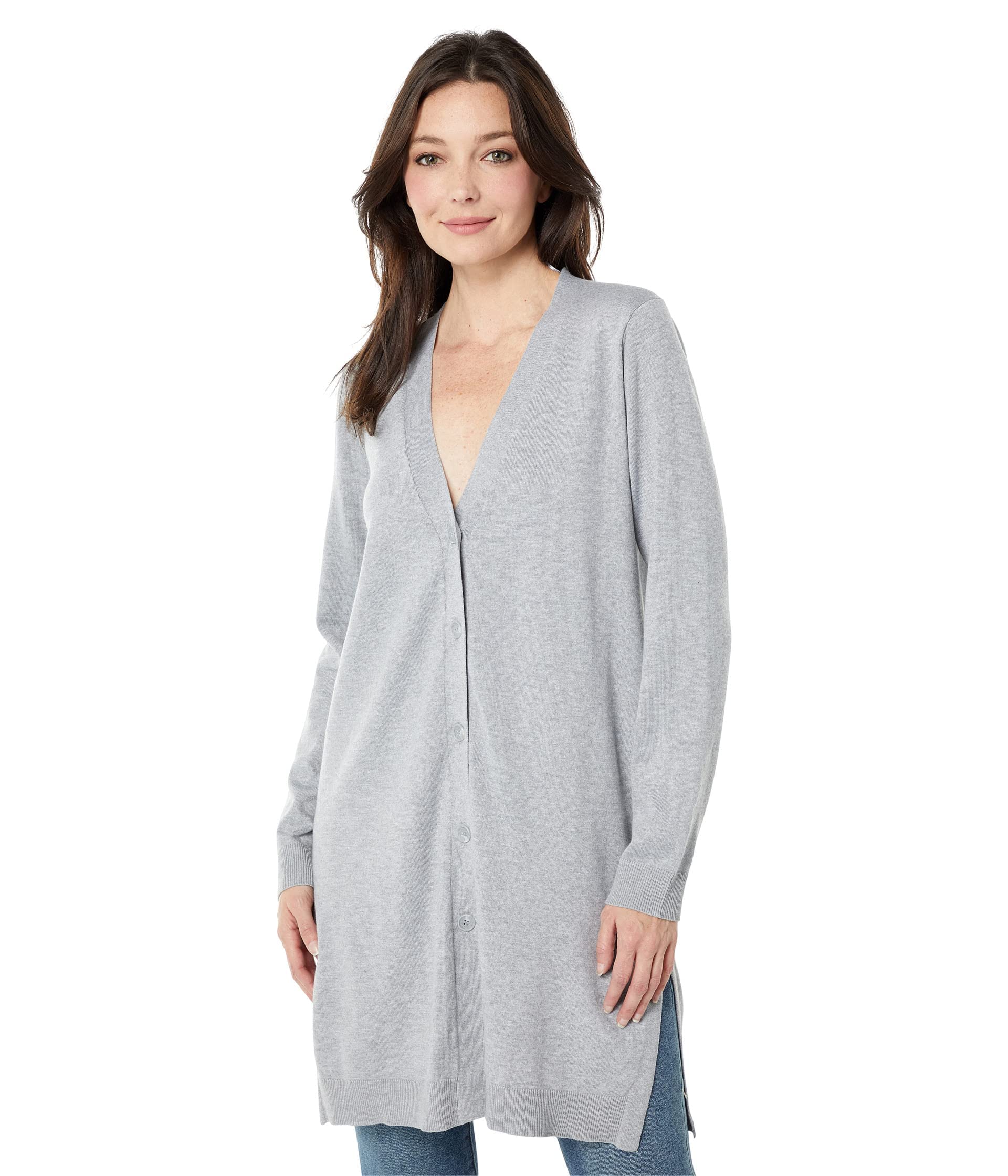 Vince Camuto Women's Button Front Rib Knit Cardigan Sweater - Cozy Long Sleeve Open Front Wrap for Fall & Winter Outfits