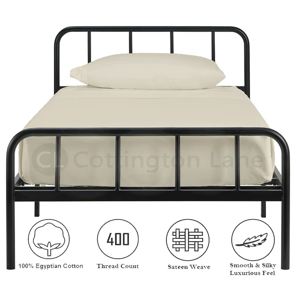 Premium 100% Cotton Cot Sheets 33x75 Inches - Soft & Breathable Fitted Sheet for Narrow Twin, RV Bunk, Camping Cot & Guest Bed - Ivory Solid Color - Perfect for Travel, Camping & Home Use