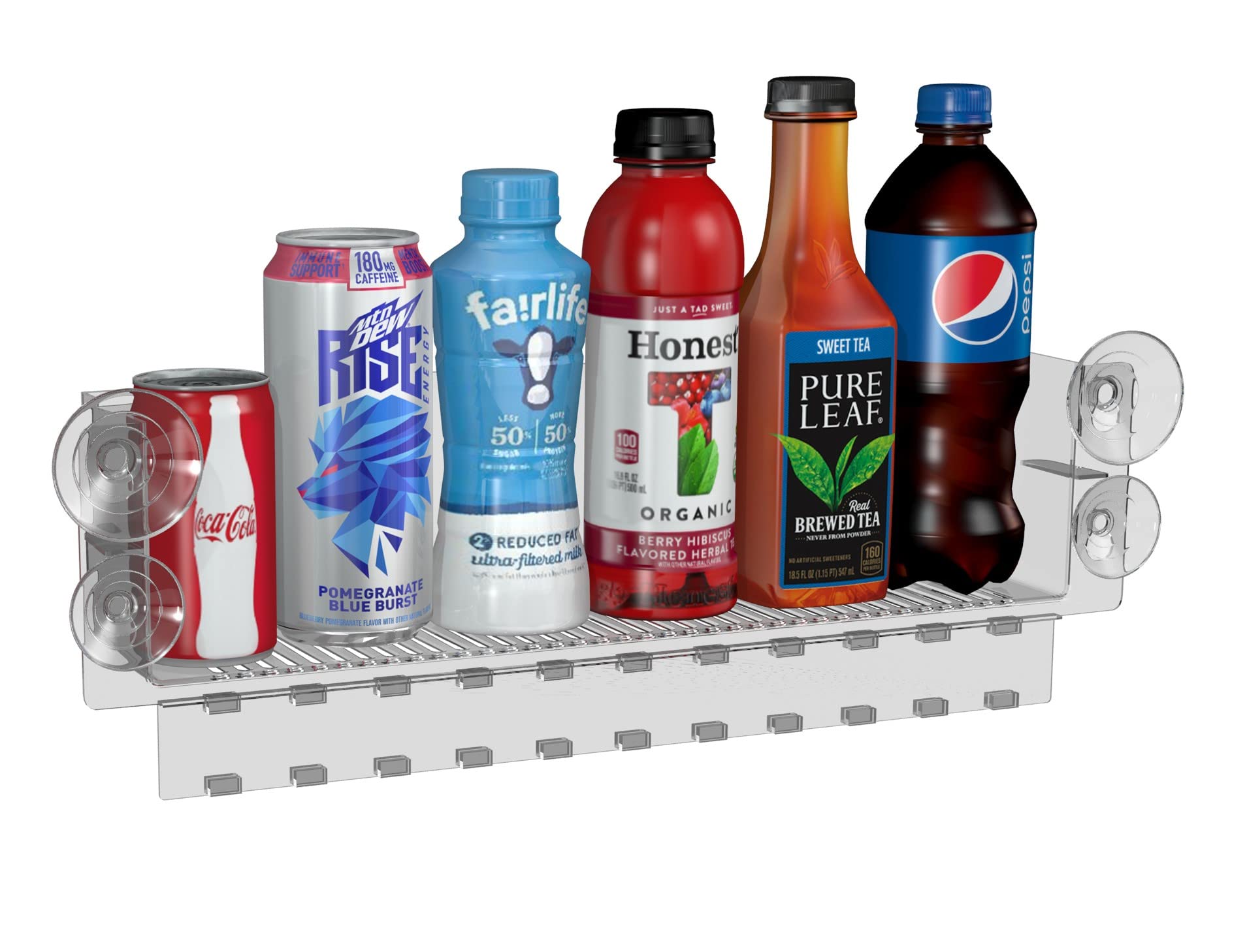 Refrigerator Organizers & Storage Bins - 10-Pack Soda Can & Drink Organizer for Glass Door Fridge - Space Saving Kitchen Accessories for Beverage, Beer, Juice & Condiment Storage