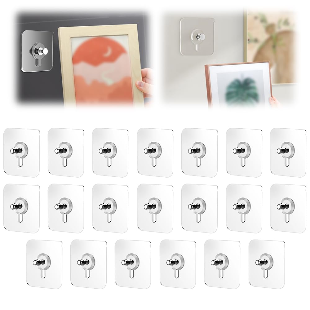 2024 New Self-Adhesive Wall Hooks - No Drill, No Damage, No Trace - Strong Adhesive Hooks for Hanging in Bathroom, Kitchen, Office (20Pcs) - Perfect for Towels, Coats, Keys, Decor & Organizing