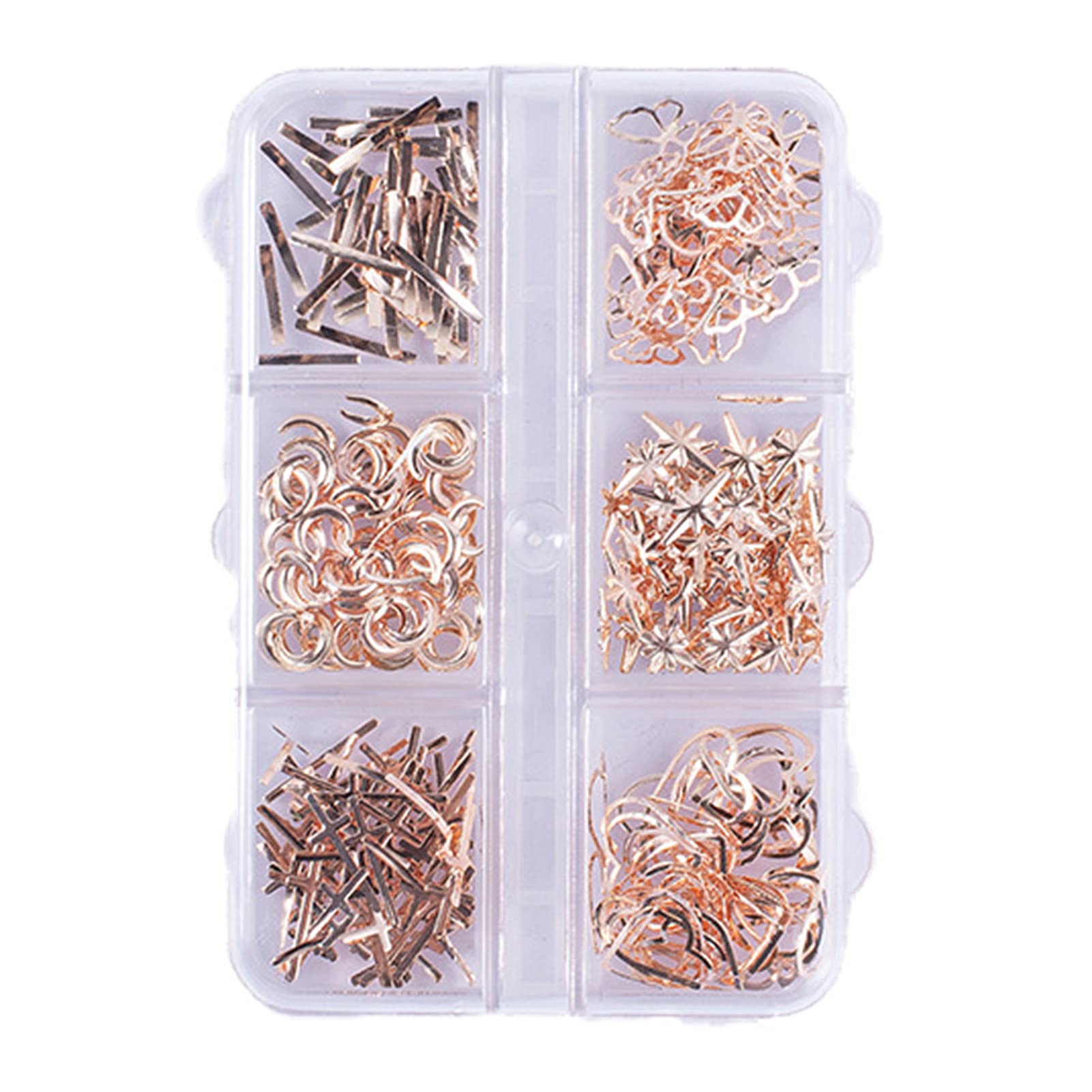 6 Grids/Box Flat Back Rhinestone Nail Art Decor - Non-Drop Japanese Style Clear Colorful 3D DIY Nail Gems for Manicure | Perfect for Nail Salon Professionals & Home Nail Art Enthusiasts