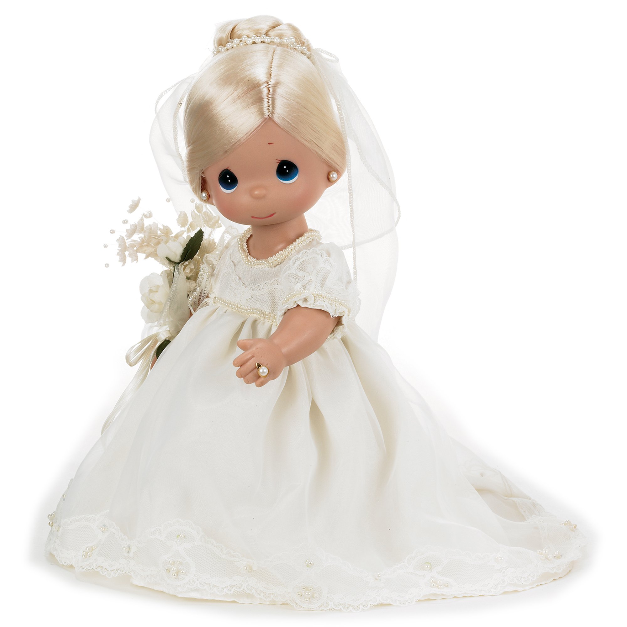 Precious Moments Enchanted Dreams Bride Blonde 12-Inch Collectible Doll by Linda Rick - Perfect for Wedding Decor, Gift Giving & Doll Collections