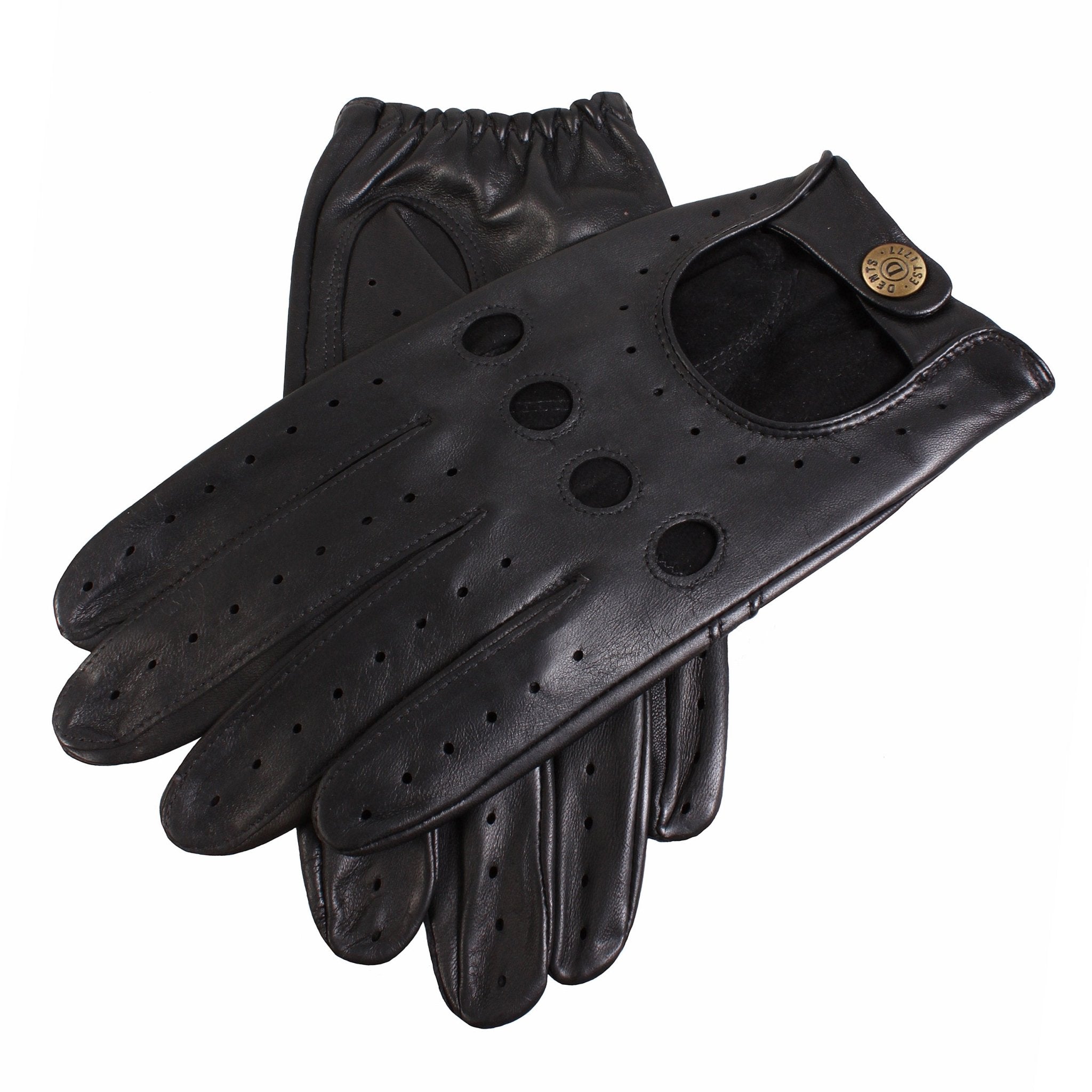Premium DENTS Delta Driving Gloves - Black Leather Touchscreen Compatible Gloves for Men & Women | Perfect for Luxury Cars, Winter Driving & Outdoor Activities