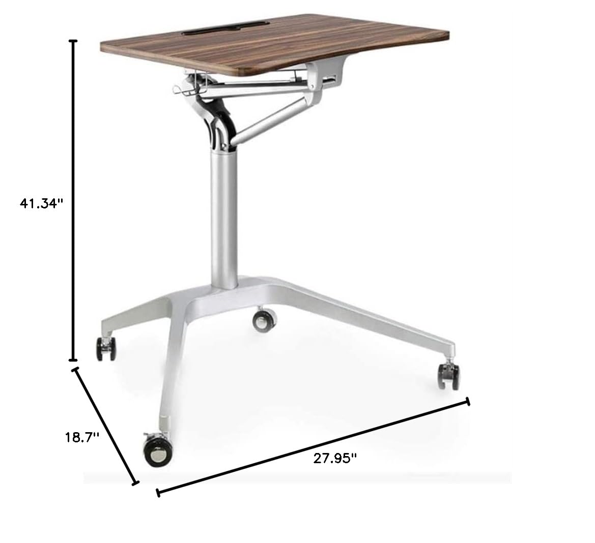 Adjustable Mobile Standing Desk with Wheels - Height Adjustable Rolling Laptop Workstation for Home Office | Perfect for Sit-Stand Work, Video Calls & Small Spaces